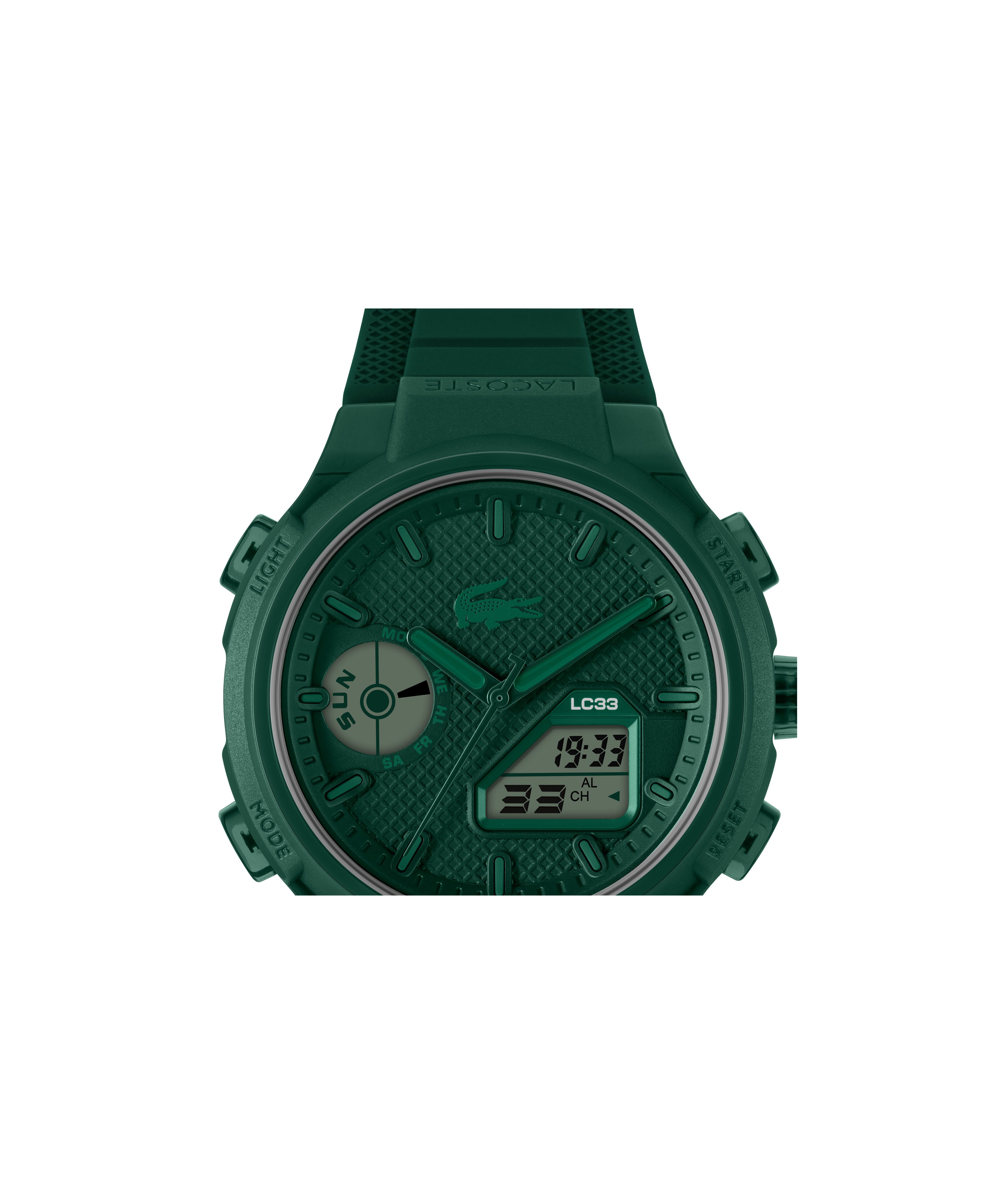 Lacoste Chronograph LC33 2011449, Quarzuhr, Armbanduhr, Herrenuhr, Silikonarmband, analog, digital, Tag