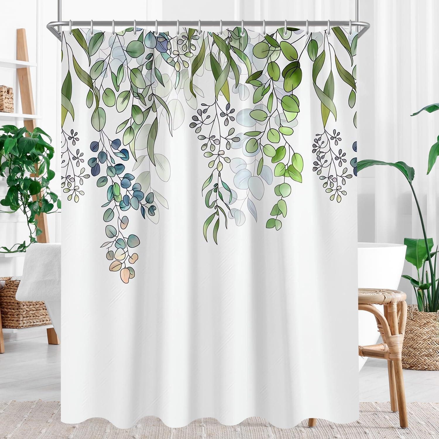 LuxusKollektion Duschvorhang Duschvorhang 220x200cm Grün Blätter Grüne Grasblume 220 x 200 cm