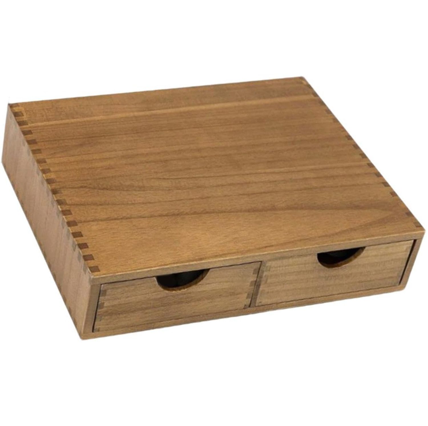 BlingBin Organizer Schreibtisch-Organizer aus Holz Bürobedarf Ablage mit 2 Schubladen (1 Set, 1 St., 39 x 8,5 x 29 cm), Geringer Platzbedarf, schlichtes, geradliniges Design