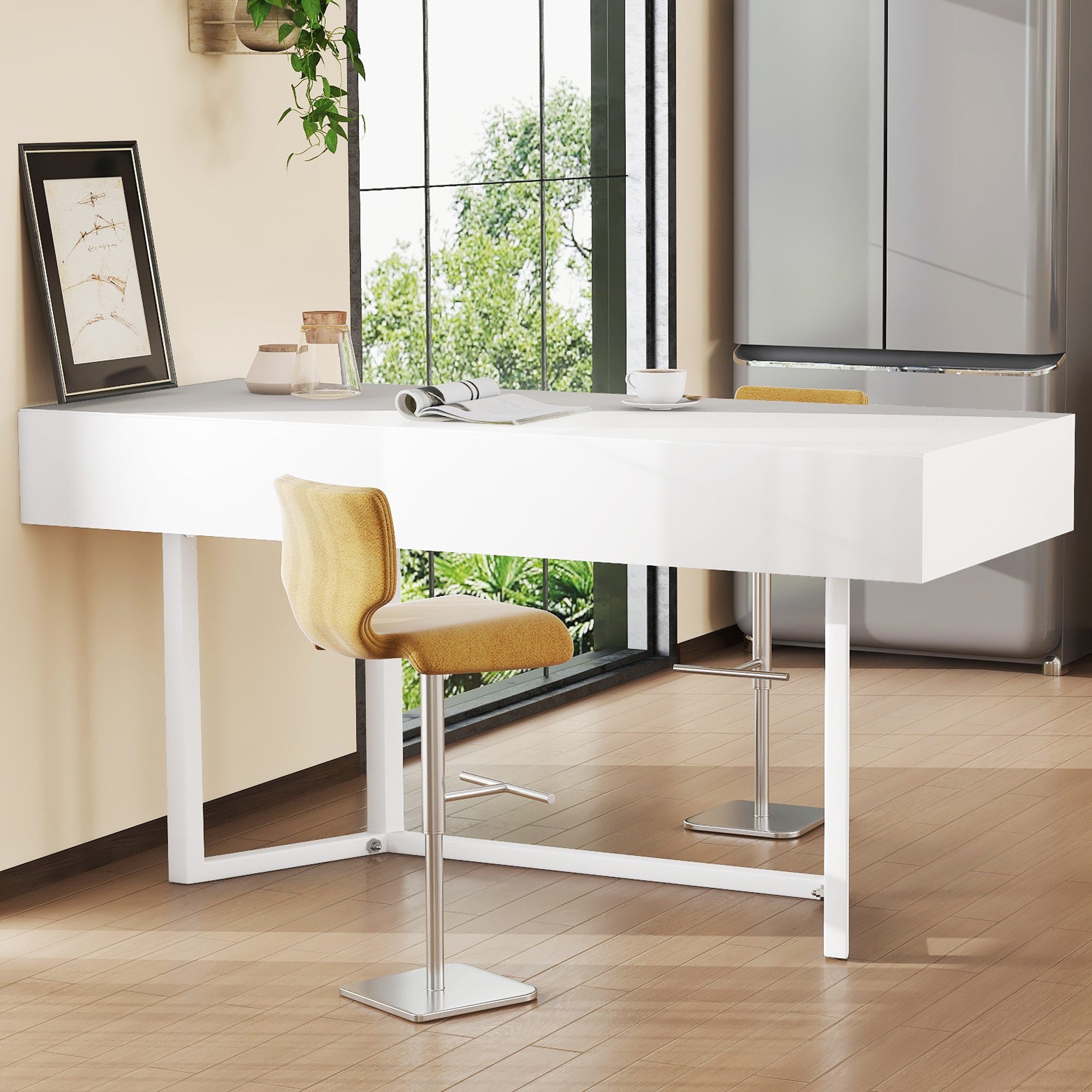 Odikalo Schreibtisch Bürotisch Esstisch, Klappbar Clamshell günstig online kaufen