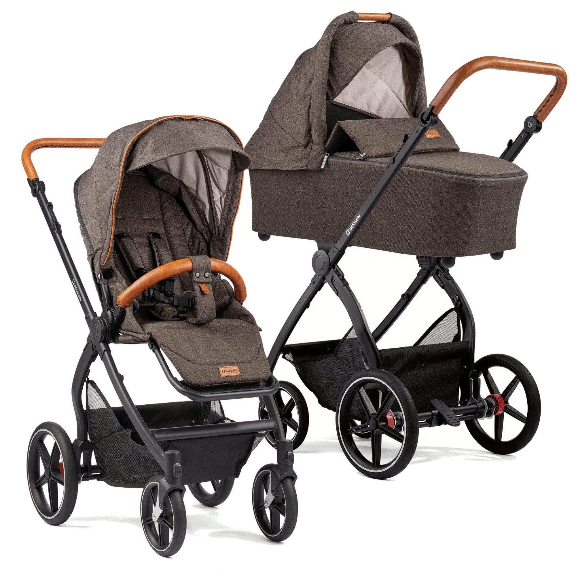 Gesslein Kombi-Kinderwagen Gesslein FX4 Style Kinderwagen Set mit Babywanne mokka 490490