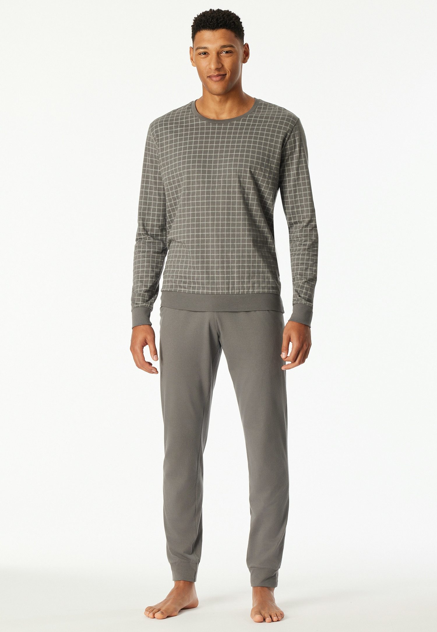 uncover by SCHIESSER Schlafanzug Uncover Nightwear (2 tlg) Langarm, Rundhals-Ausschnitt, Single Jersey-Qualität, weich