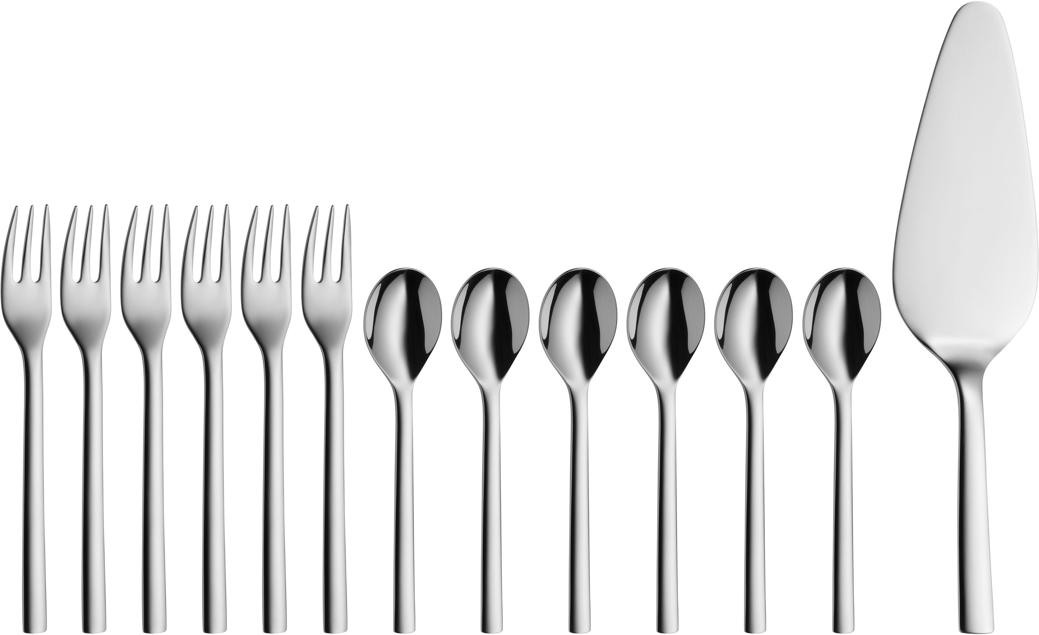 WMF Besteck-Set Nuova (13-tlg), 6 Personen, Cromargan® Edelstahl Rostfrei 18/10, 13-tlg., Cromargan Edelstahl rostfrei 18/10, Geschenkverpackung