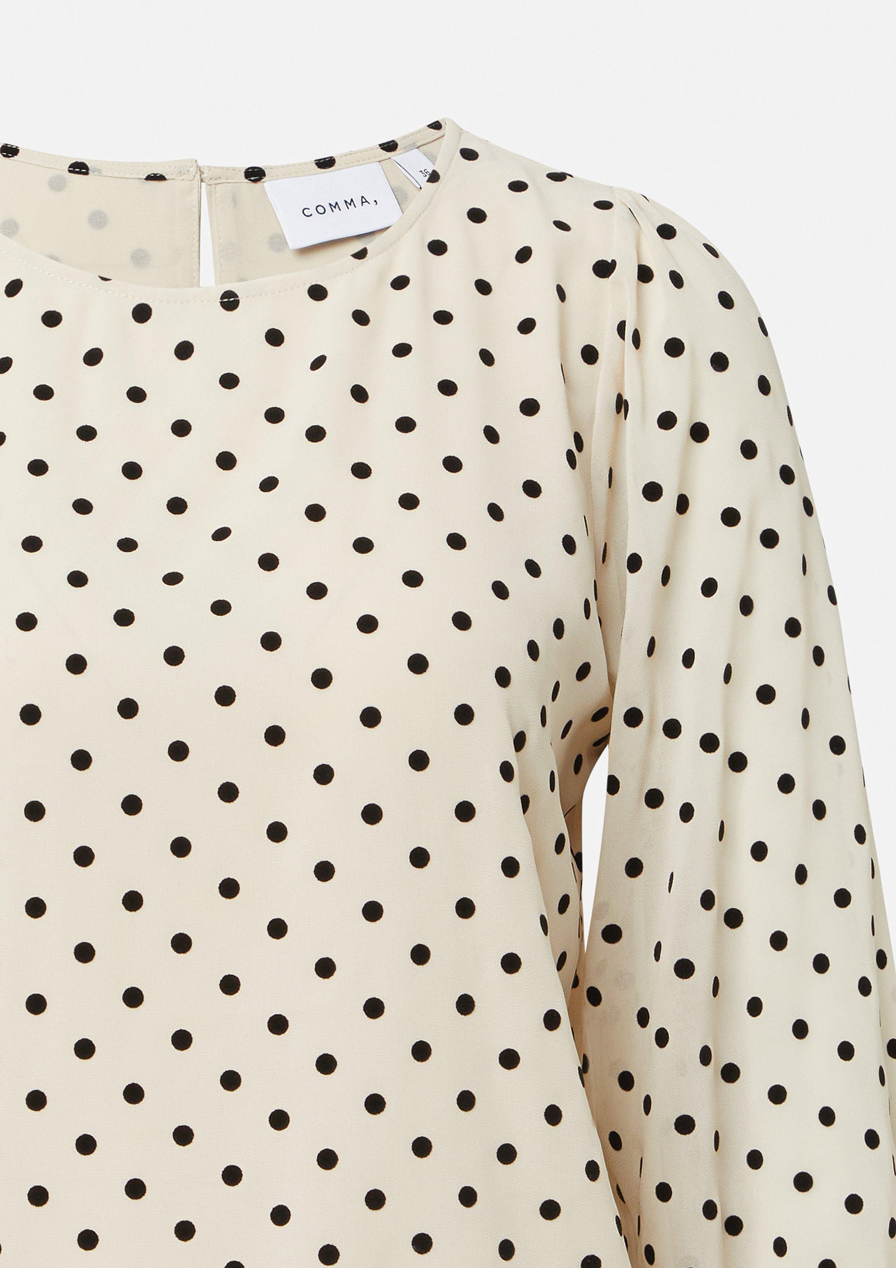 comma 3/4-Arm-Shirt Chiffonbluse mit Polka Dots günstig online kaufen