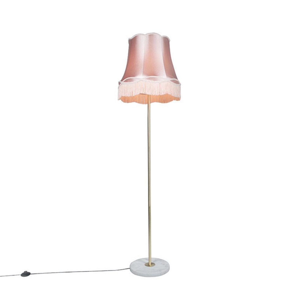 Qazqa Stehlampe Kaso, ohne Leuchtmittel, E27, Rosa, Retro, Stahl, 1-flammig