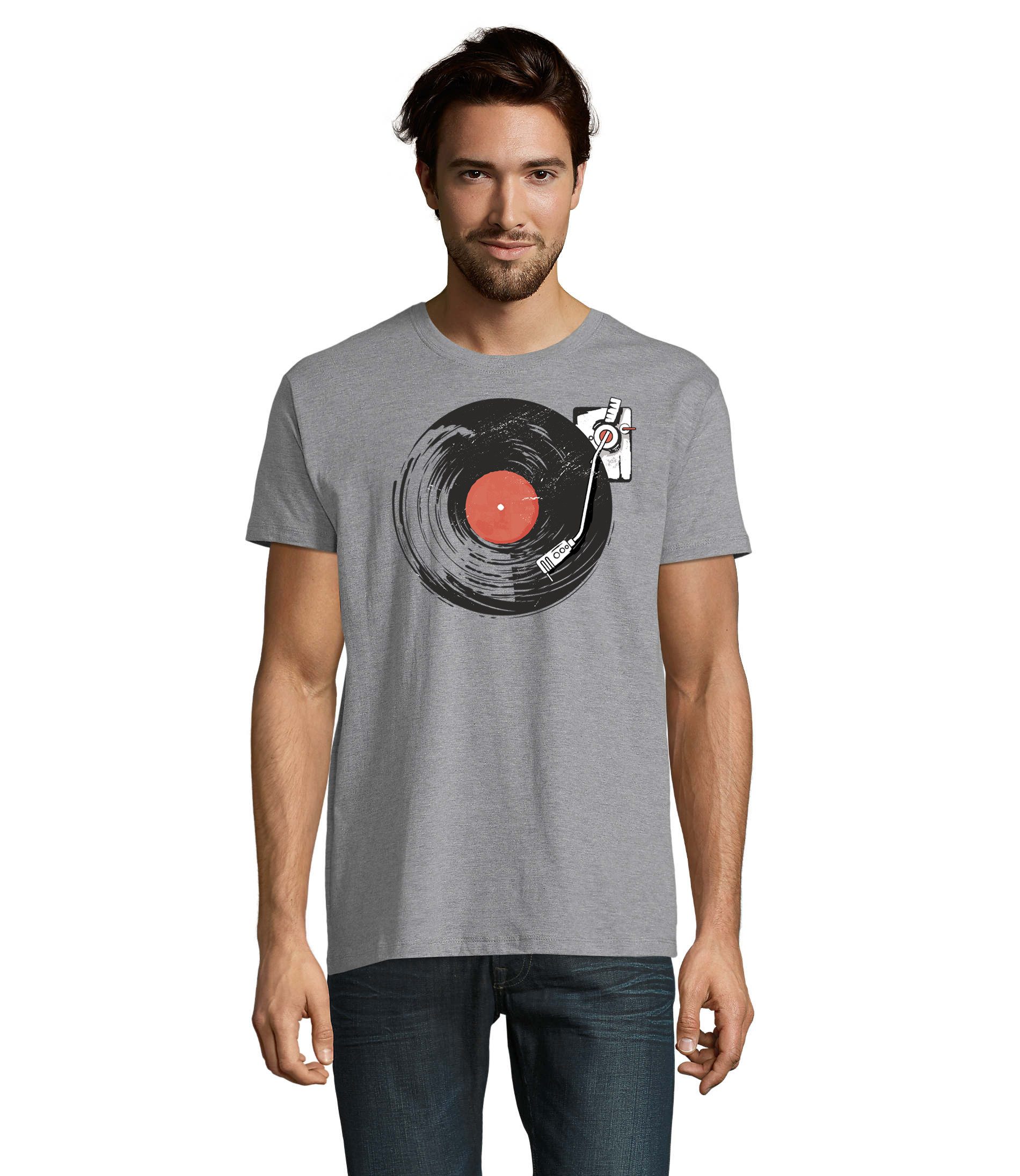 Blondie & Brownie T-Shirt CD Record Schallplatten Herren Shirt Musik Motiv günstig online kaufen