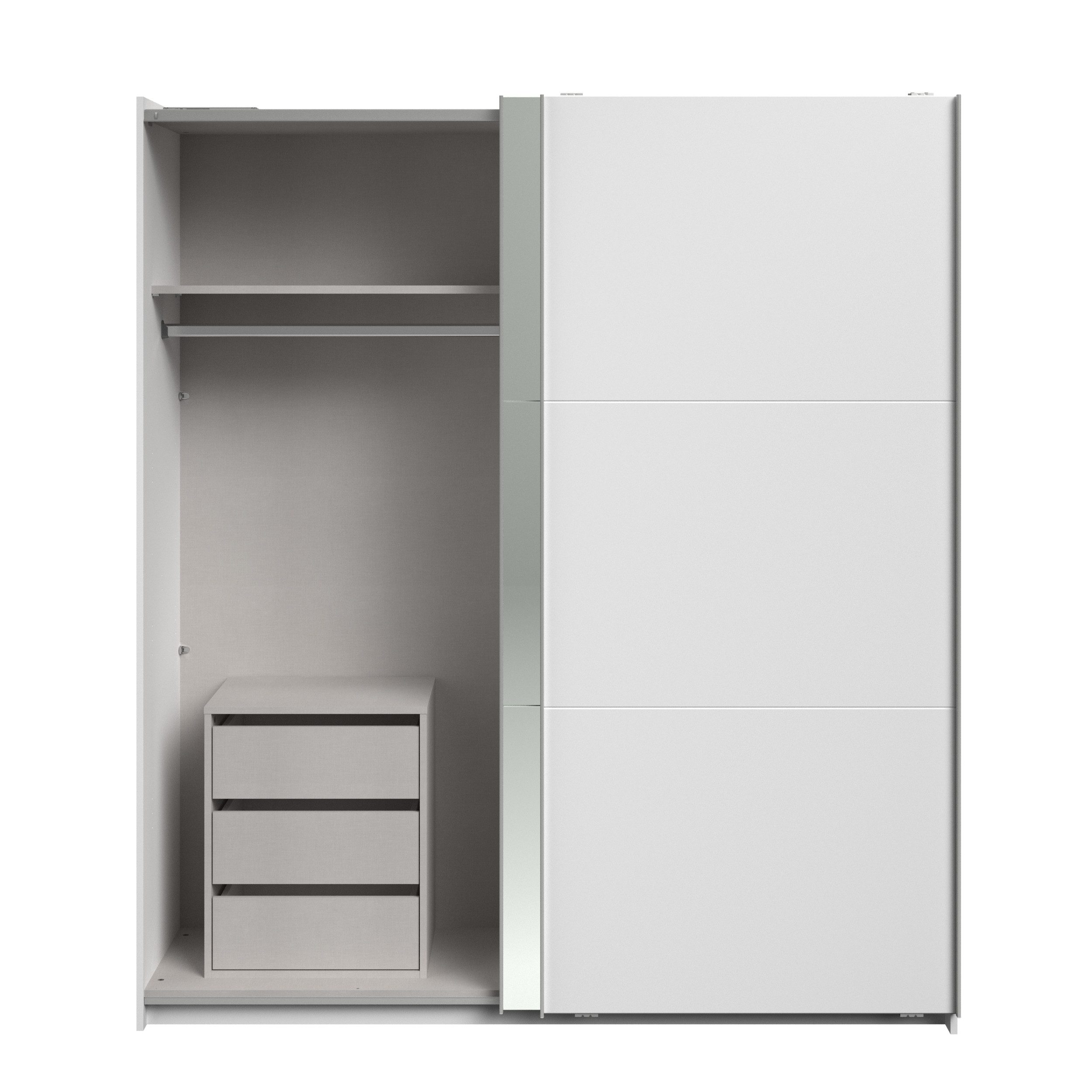möbel-direkt.de Kleiderschrank Swing 14 in Weiß (Spar-Set, 1-St., Kleiderschrank) Hochwertige Verarbeitung