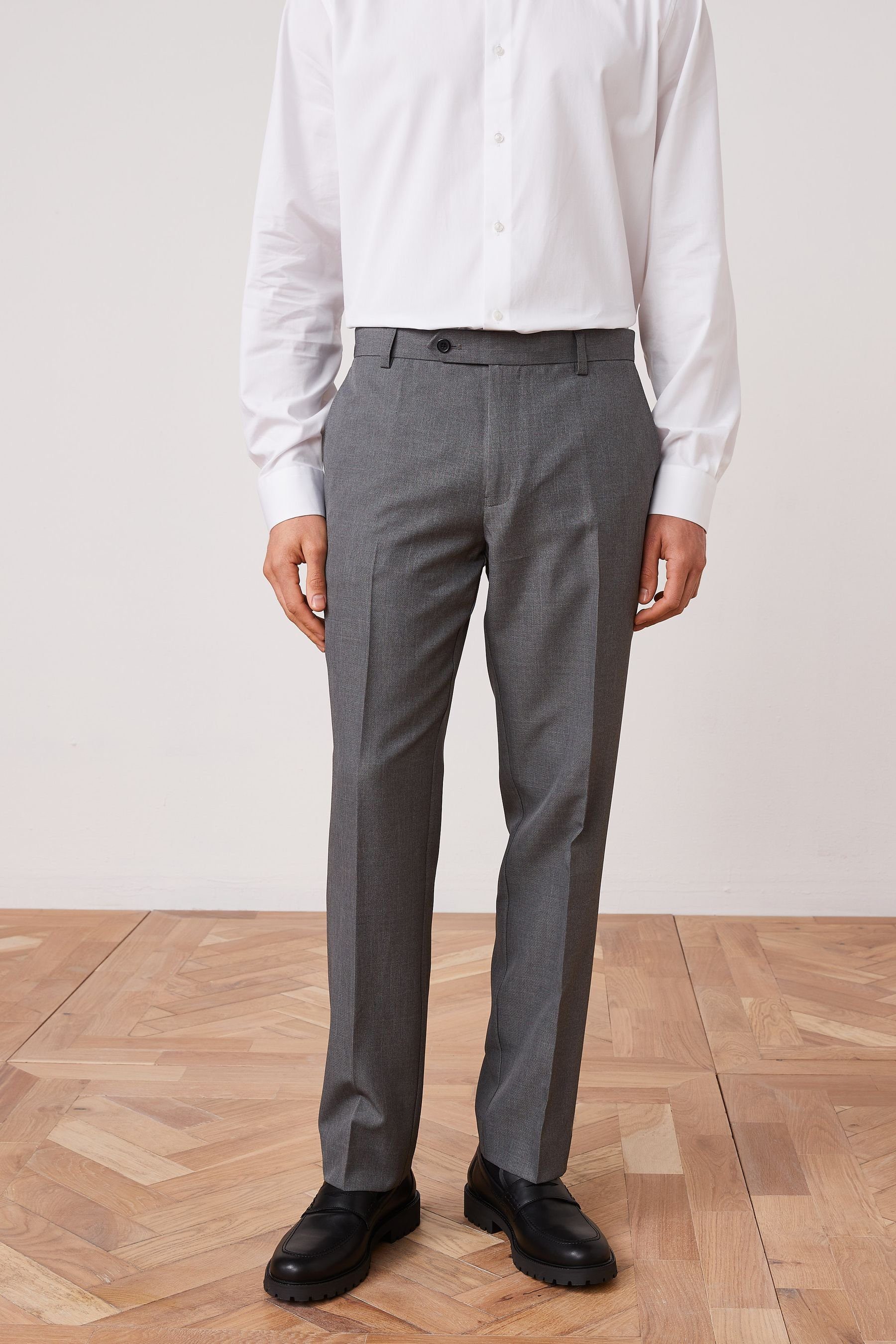 Next Stretch-Hose Slim Fit Hose ohne Bundfalte, Maschinenwäsche (1-tlg) Grey