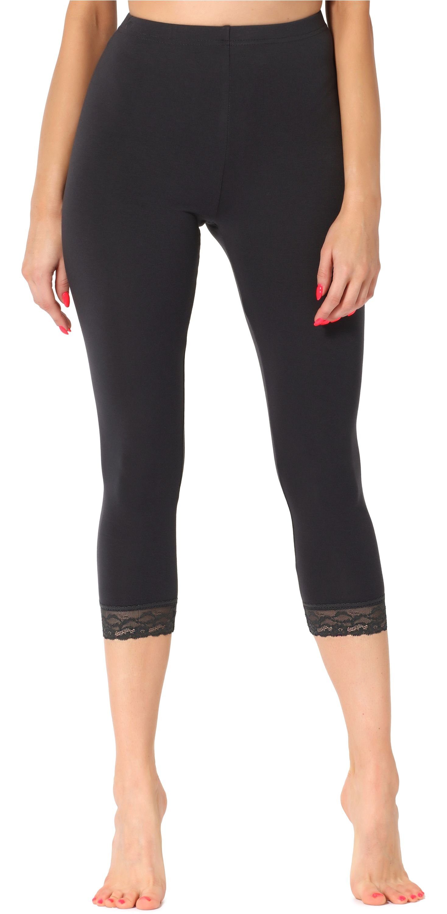 Leggings Damen 3/4 Capri Hose MS10-290