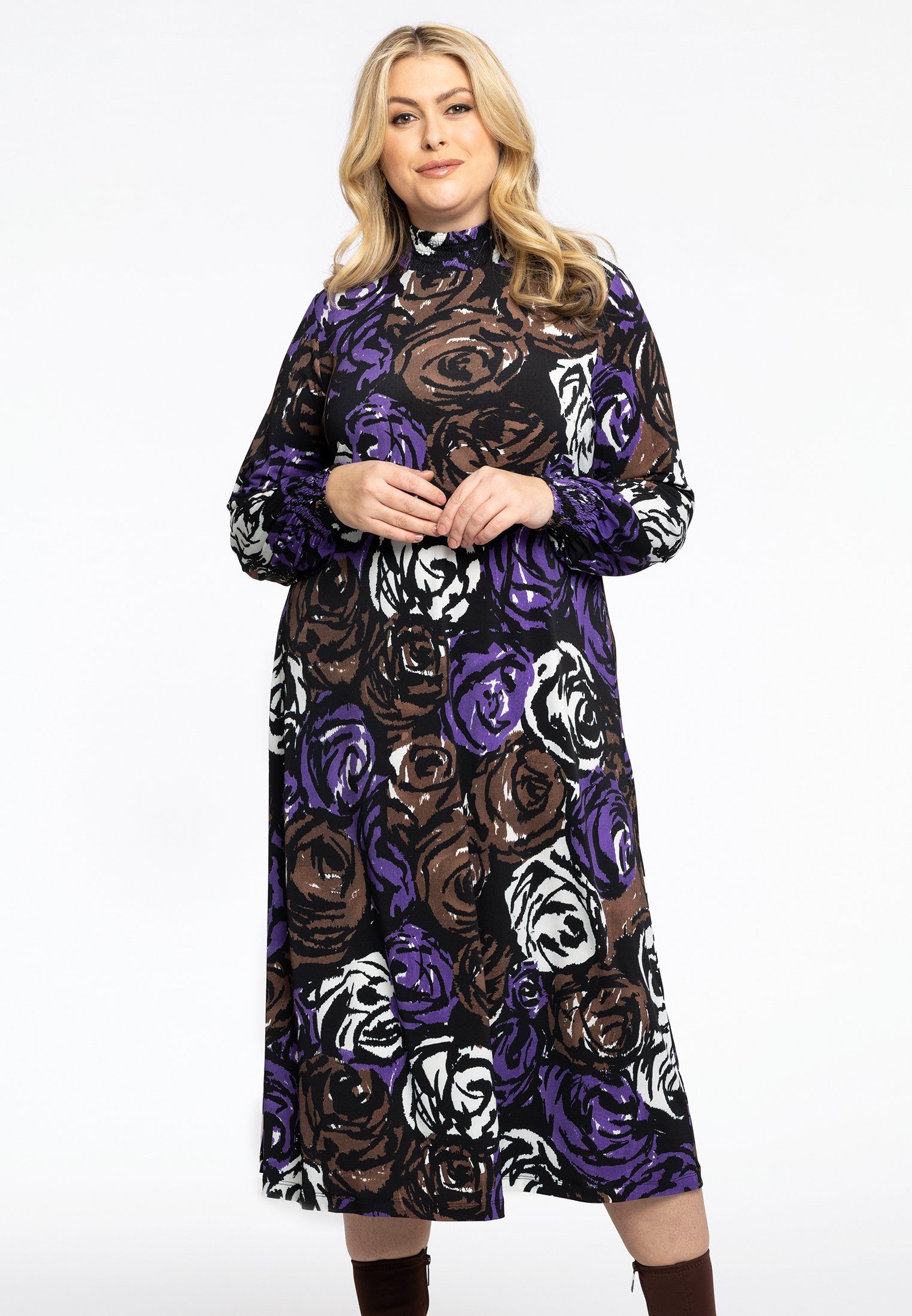 YOEK A-Linien-Kleid Damen Kleid Große Größen mit grafischem Druck