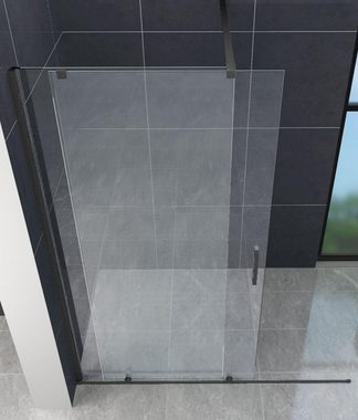 Home Systeme Walk-in-Dusche Schiebetür Duschtrennwand Duschkabine Duschabtrennung Glas Schwarz