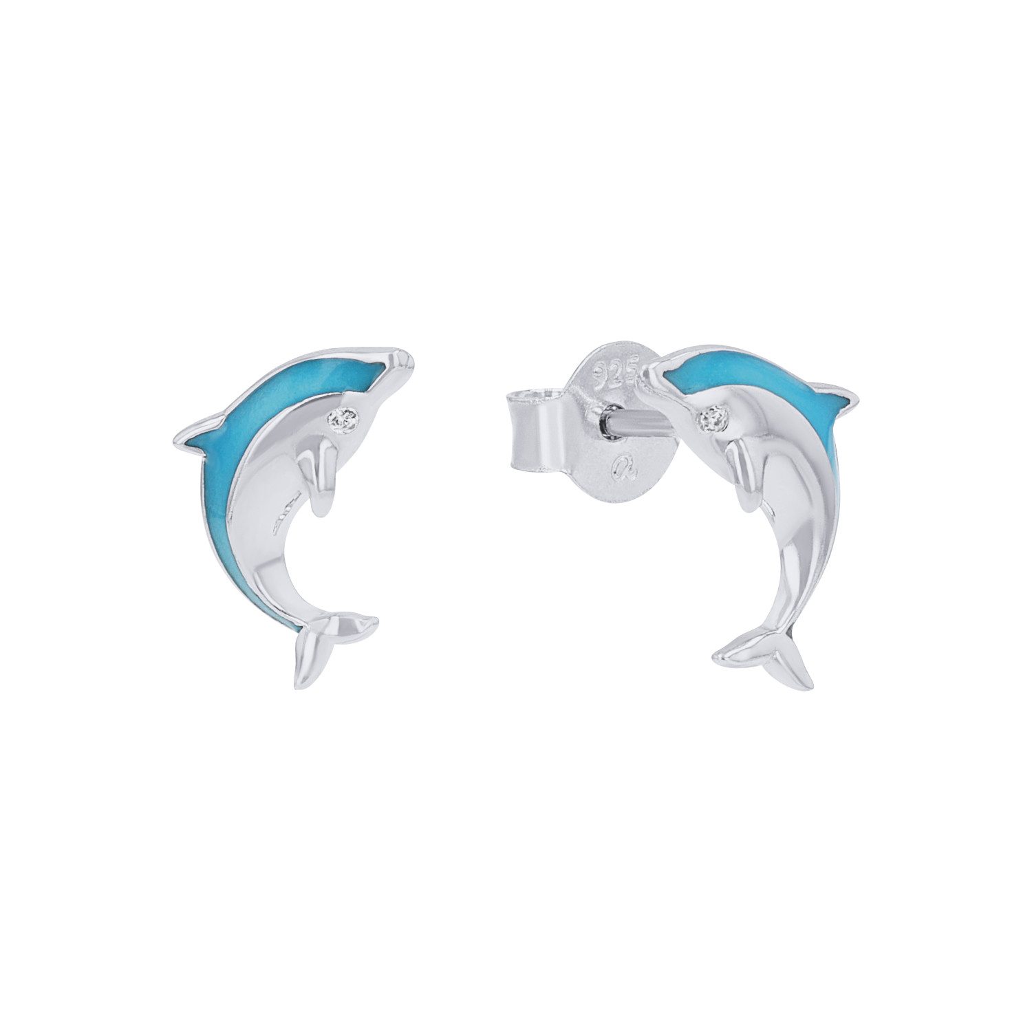 Prinzessin Lillifee Paar Ohrstecker Delfin-Optik, mit Zirkonia (synth)