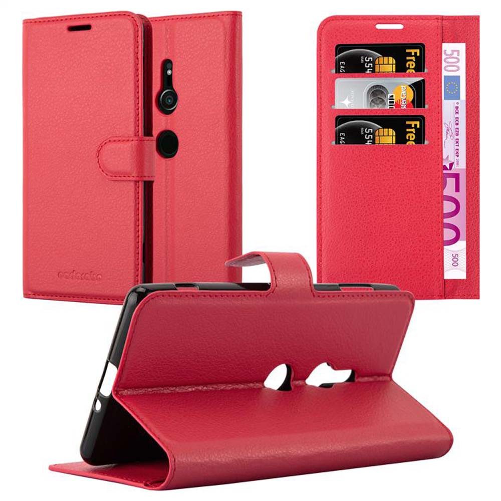 Cadorabo Handyhülle Sony Xperia XZ2 Sony Xperia XZ2, Klappbare Handy Schutzhülle - Hülle - mit Standfunktion und Kartenfach