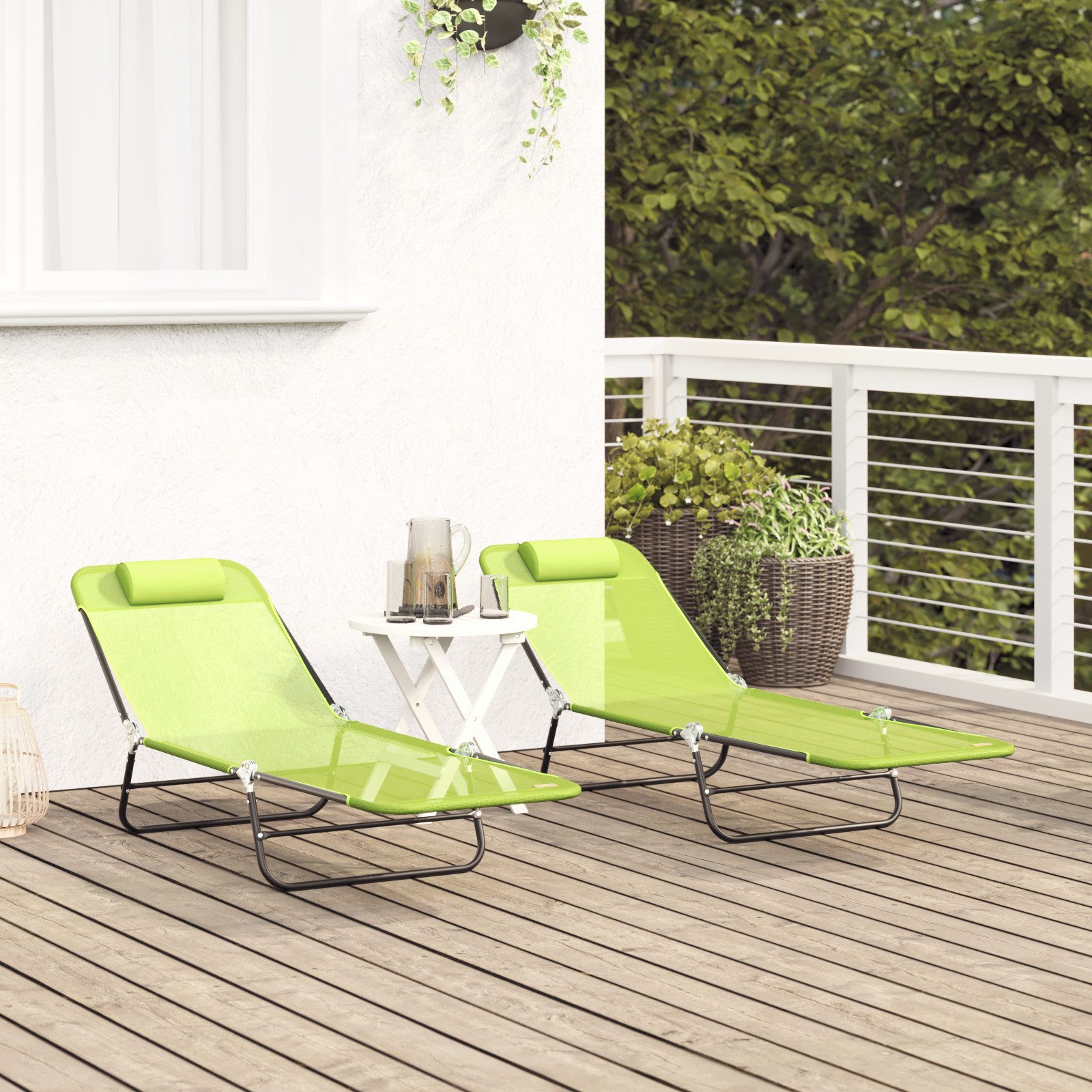 vidaXL Gartenliege Klappbare Sonnenliegen 2 Stück günstig online kaufen