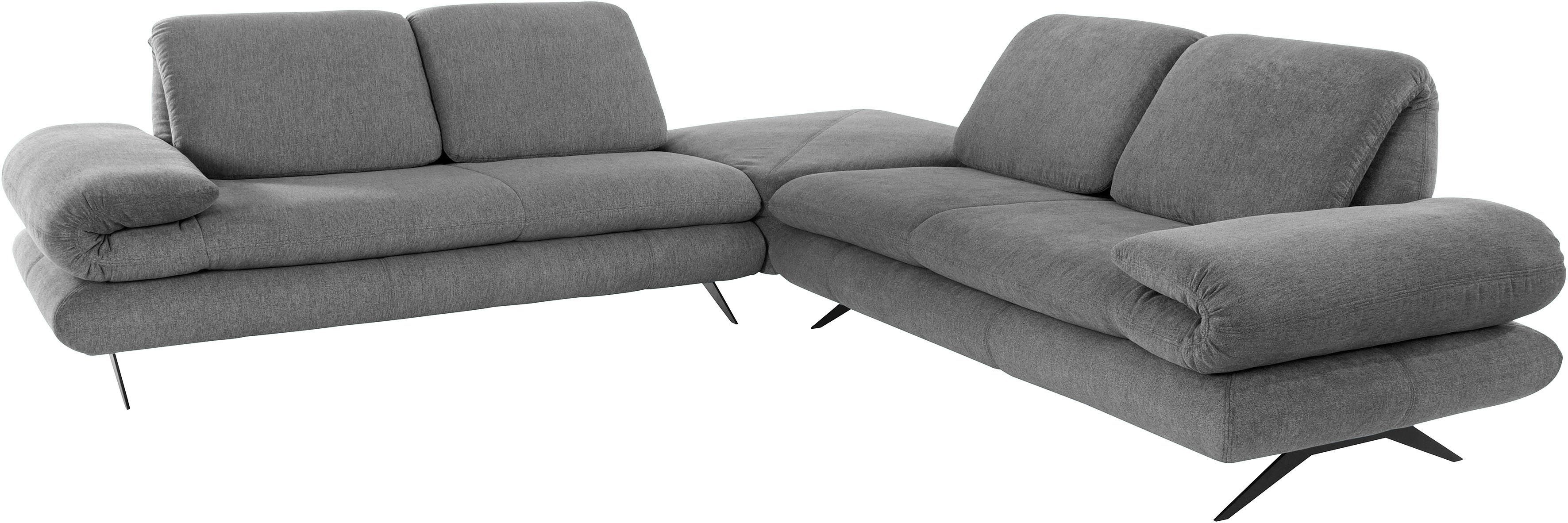 Places of Style Ecksofa Milano L-Form, gleichschenklig, wahlweise mit Armteil- und RÜckenverstellung