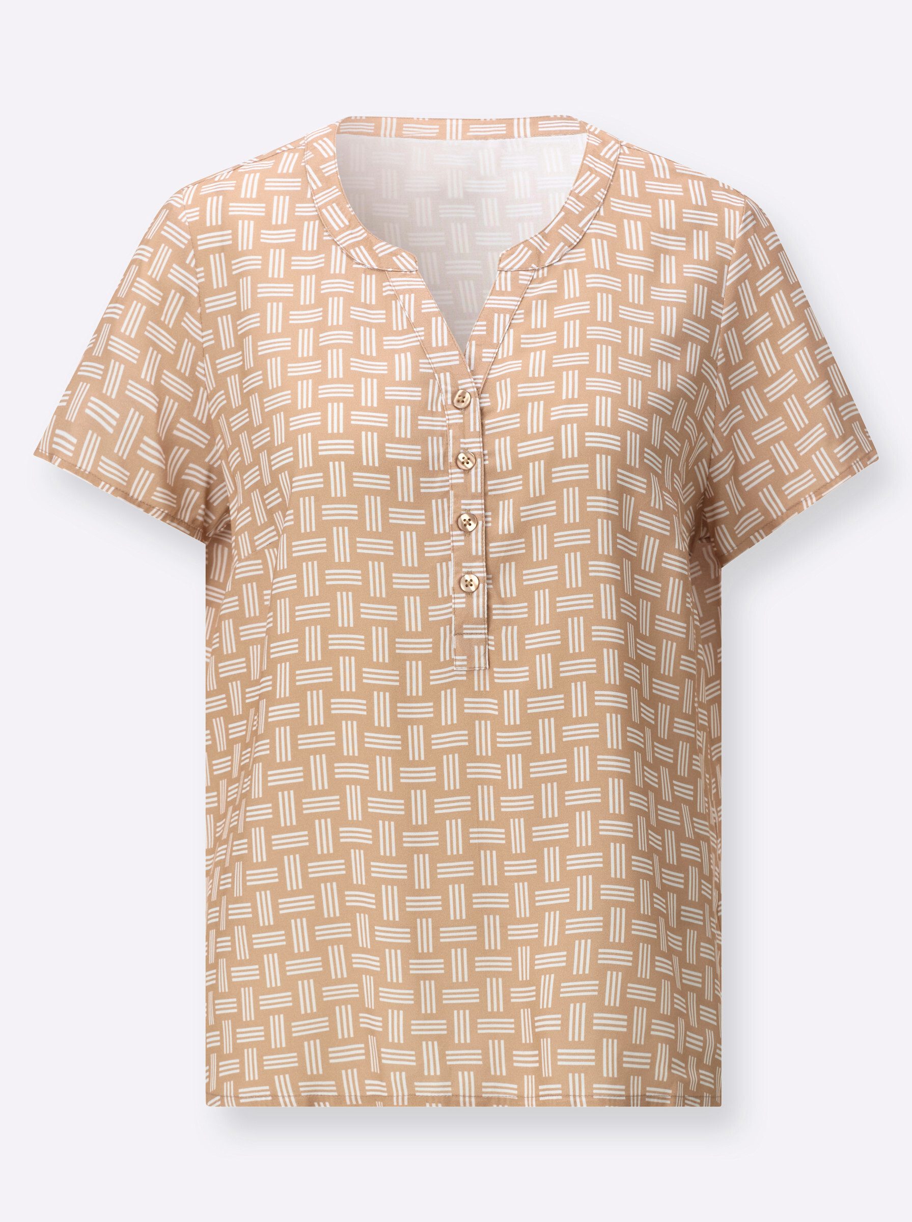 Witt Klassische Bluse Druck-Bluse Kurzarm