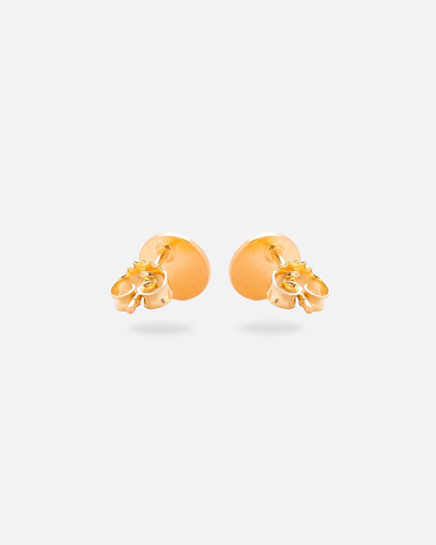 Gold Ohrringe rund, 925, Pernille Silber 18 - Coin vergoldet Karat Corydon Damen Ohrstecker vergoldet Plättchen Paar