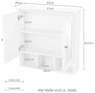 welltime Spiegelschrank Aalborg Badmöbel im Landhaus-Stil, Breite 63 cm