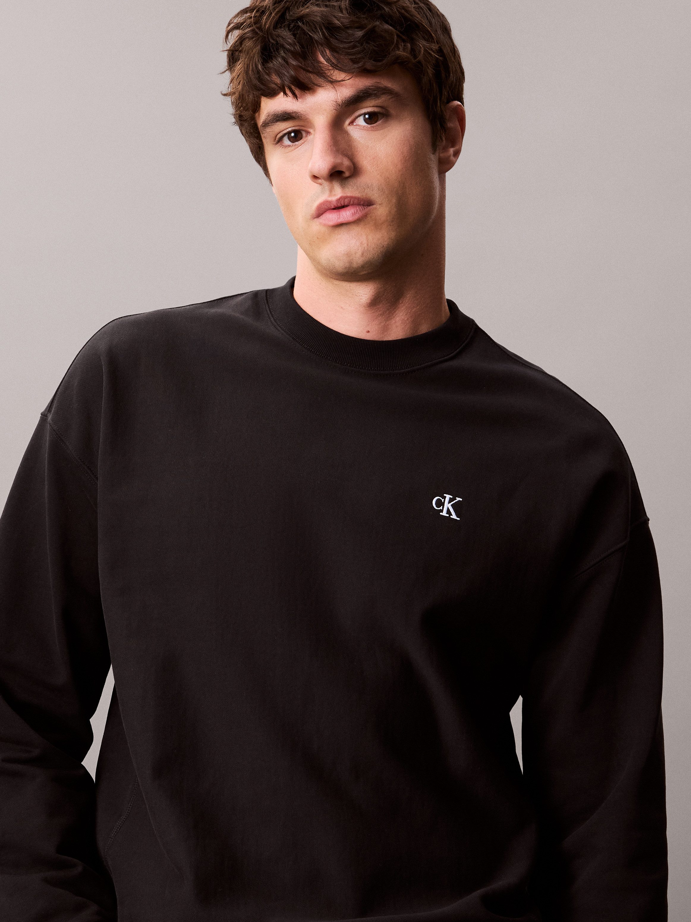 Calvin Klein Jeans Sweatshirt PRMM TRRY MNGRM CN S Mit Rundhalsausschnitt – Bild 4 von 5