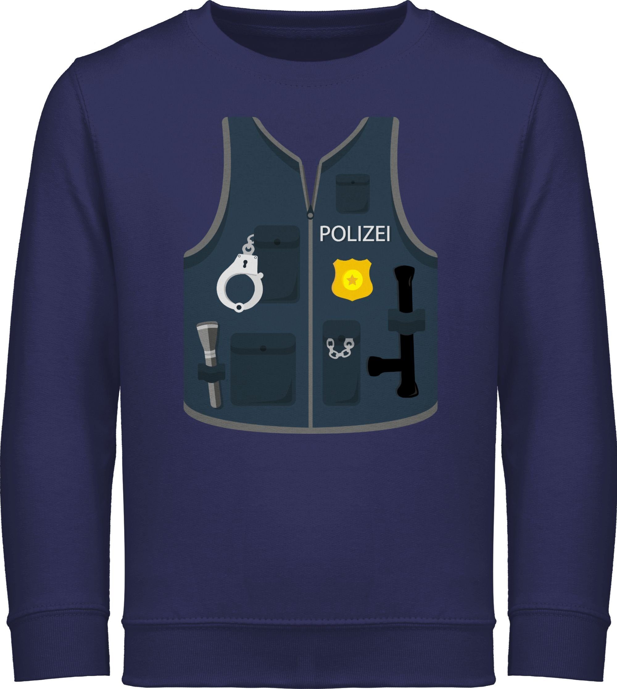 Shirtracer Sweatshirt Polizei Weste Kostüm Karneval & Fasching 1 Navy Blau