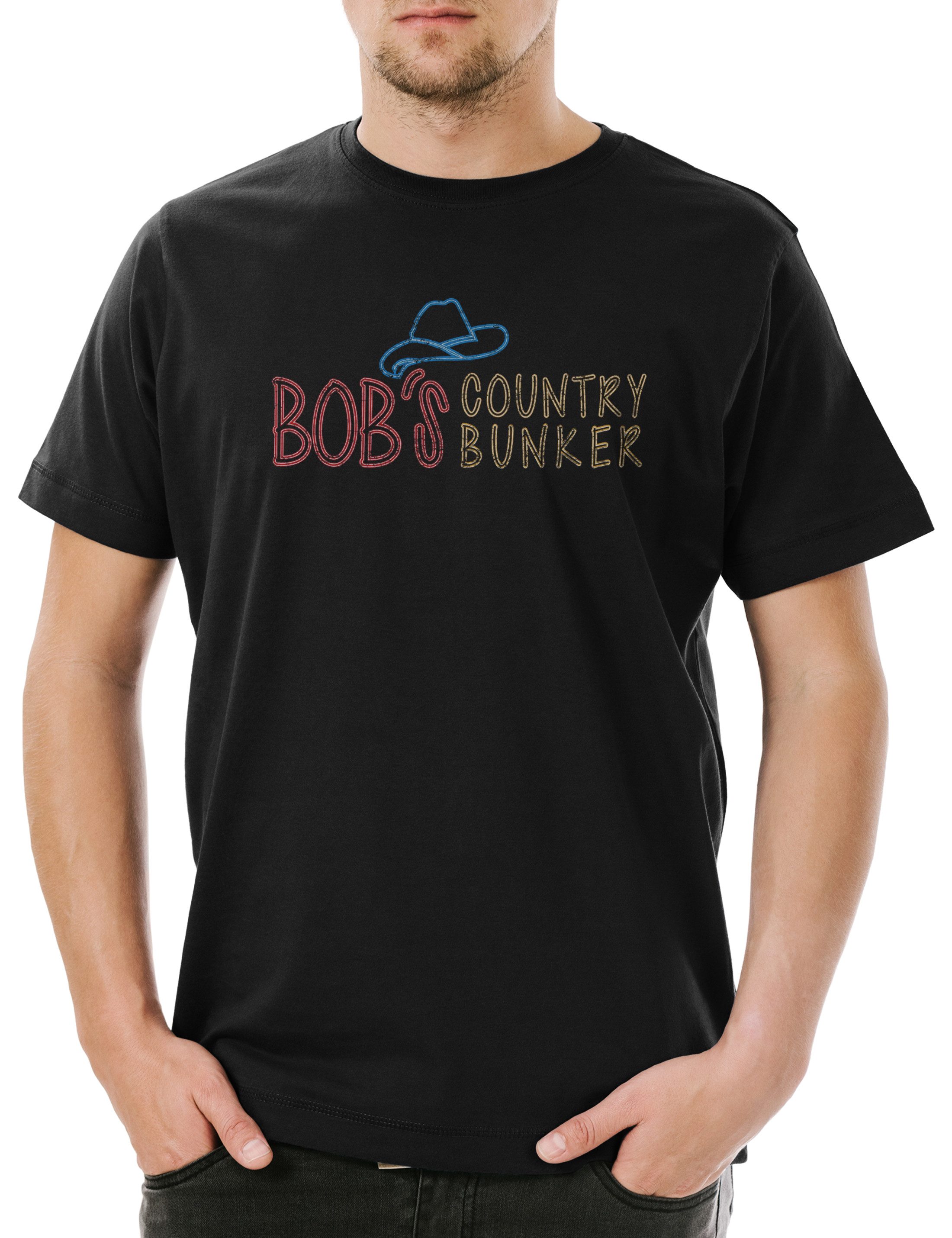 Print-Shirt Bob's Country Bunker Herren T-Shirt Blues Bar Restaurant Club Brothers