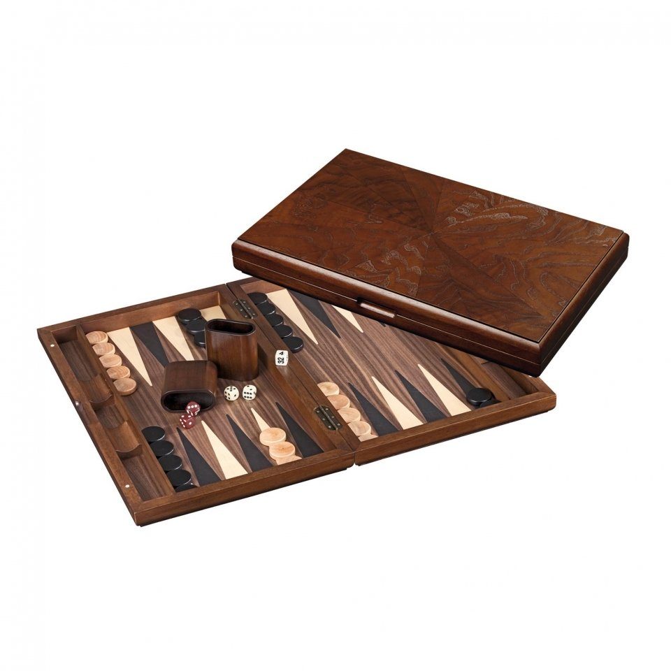 Philos Spiel, Backgammon - Kassette - Rinia - Holz - groß