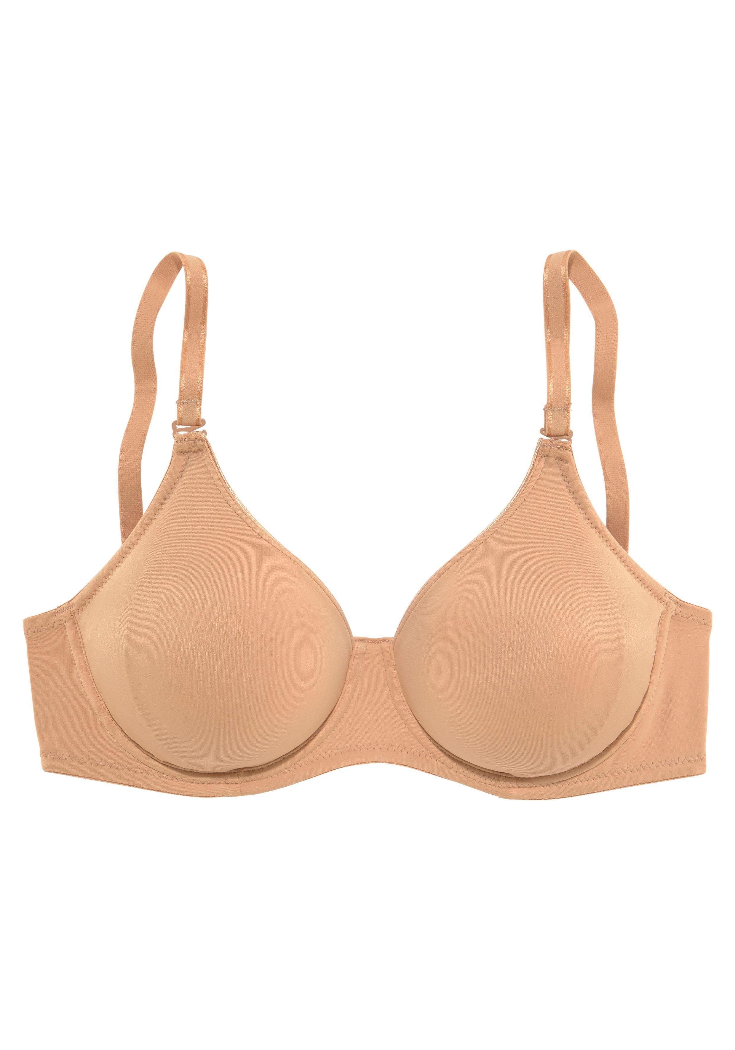 LASCANA T-Shirt-BH mit 3 Trägern (Wechselträger) und Stickerei – auch für große Größen