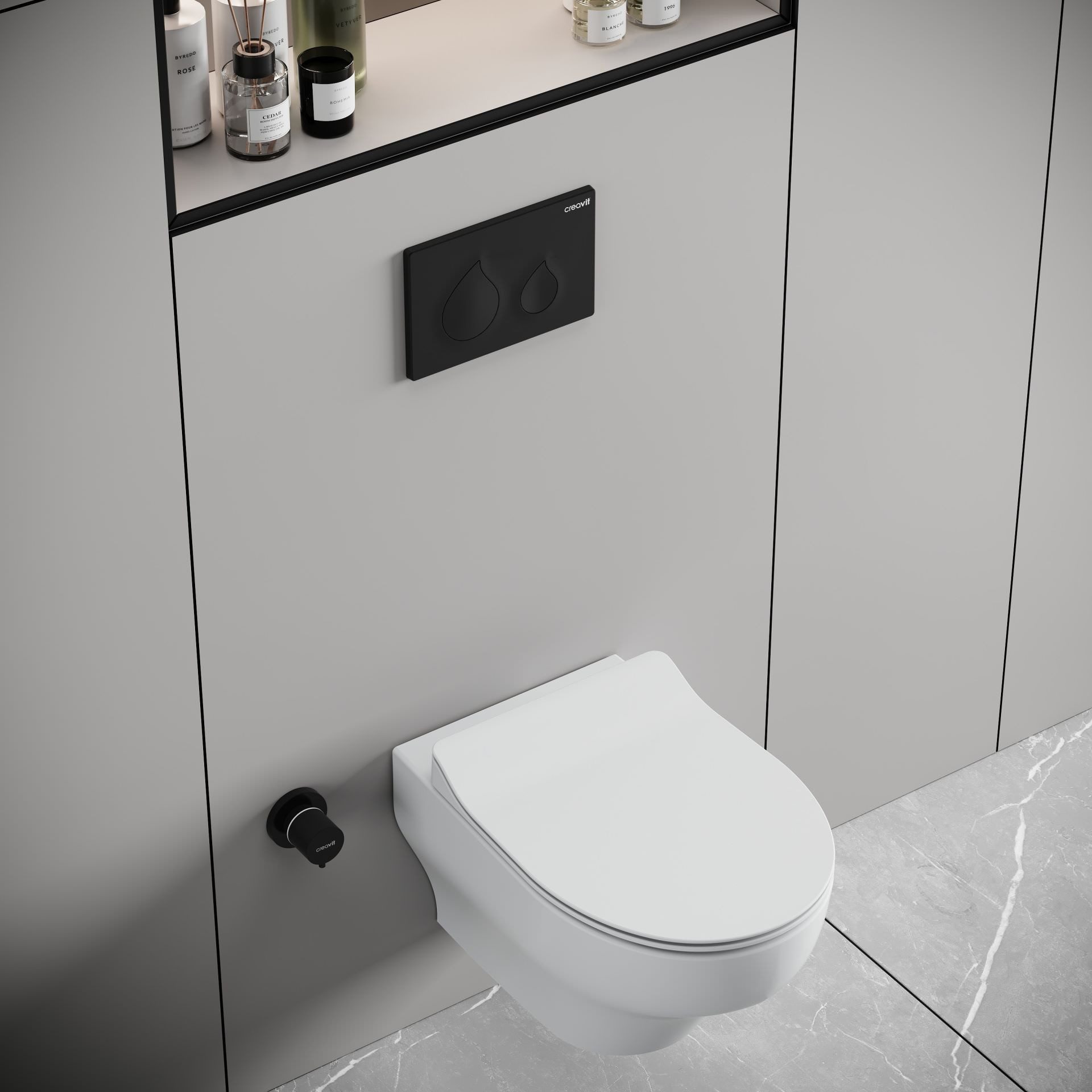 Creavit Tiefspül-WC NS323-11CB00E-0000, Spülrandlos, Tornado Flush