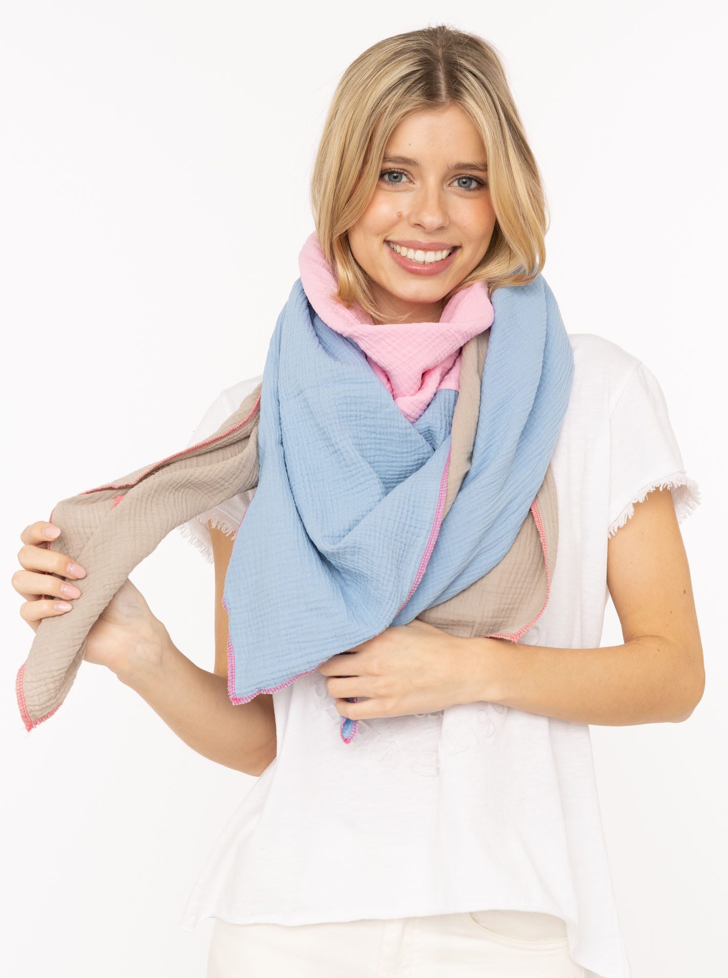 Zwillingsherz Dreieckstuch Viereck "Blockstreifen", farbenfroh, Colour Bloc günstig online kaufen