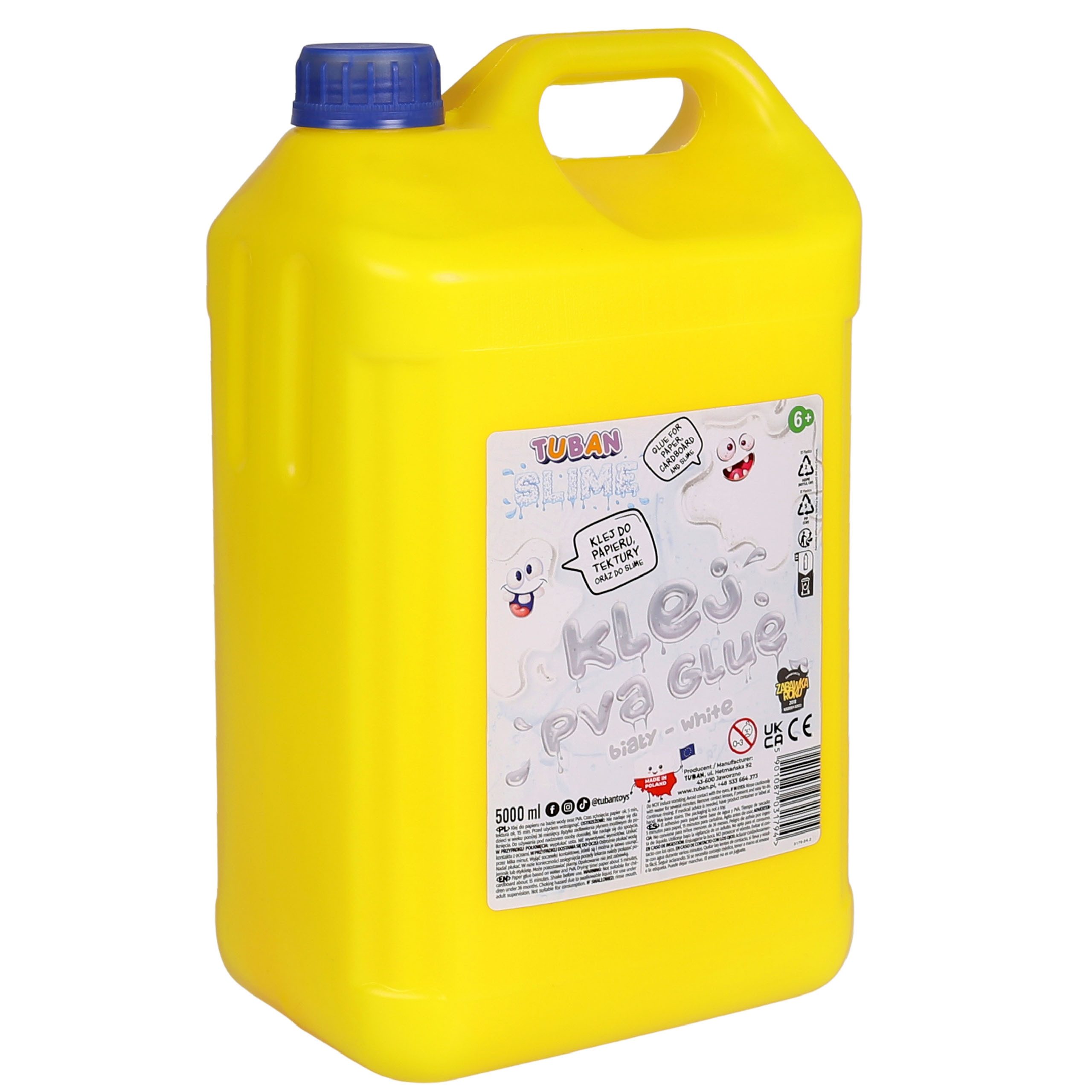 Sarcia.eu Bastelkleber Tuban Weißer Slime Kleber 5L – PVA Bastelkleber, hohe Deckkraft