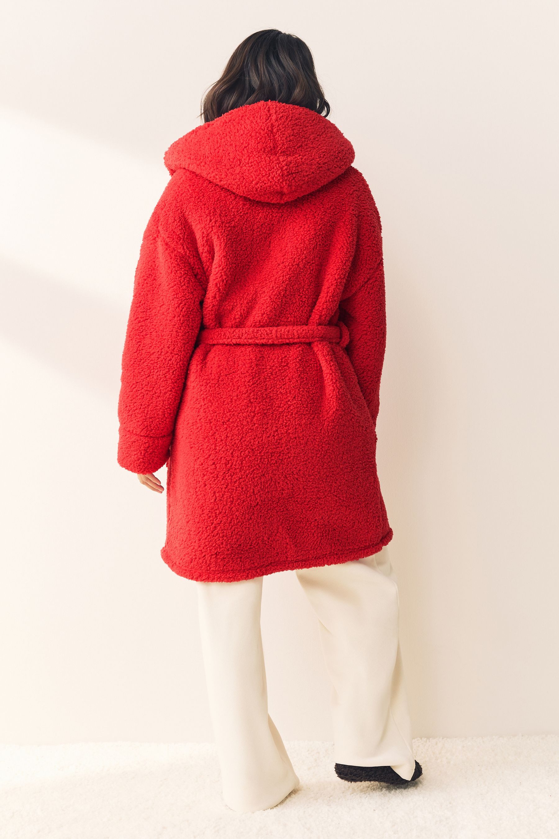 Next Damenbademantel Morgenmantel aus Plüsch, Polyester (recycelt) günstig online kaufen