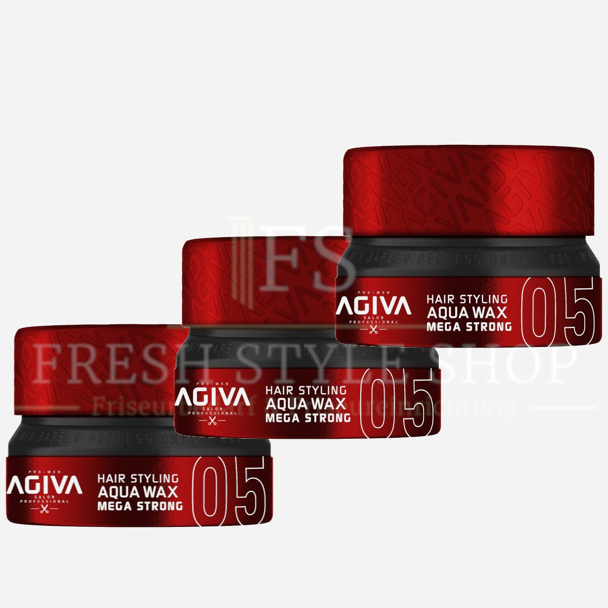 AGIVA Professional Haarwachs 3x Haarwachs Haar Wax 155ml 05 Mega Strong, 3-tlg.