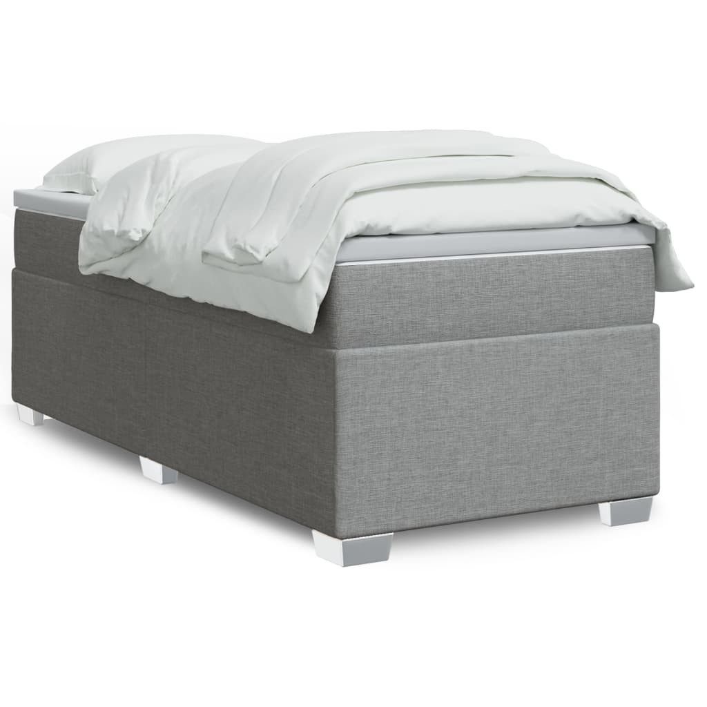 vidaXL Bett Boxspringbett mit Matratze Hellgrau günstig online kaufen