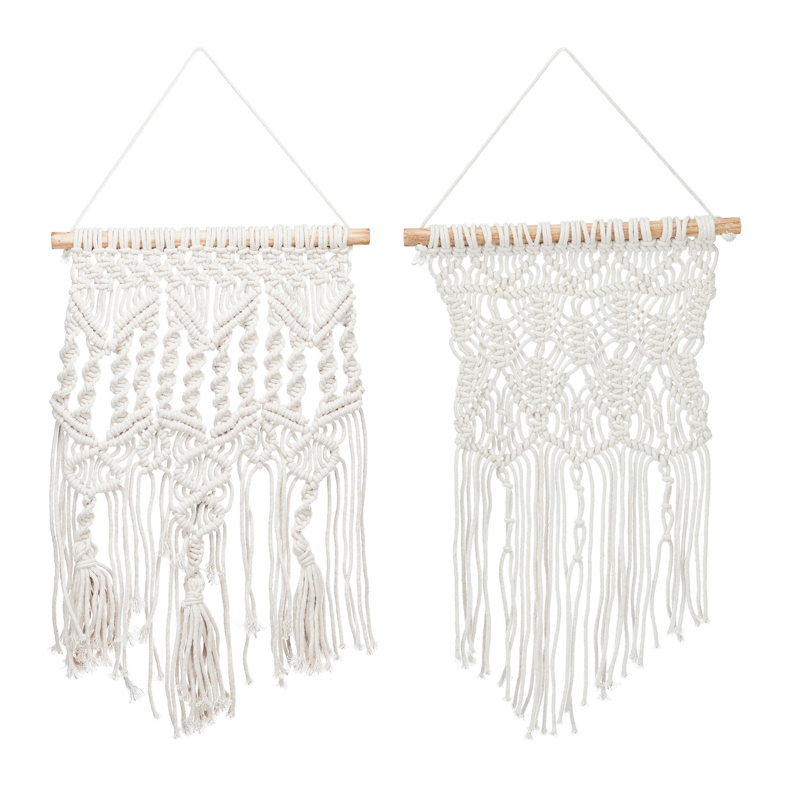 relaxdays Wanddekoobjekt Makramee Wandbehang im 2er Set günstig online kaufen