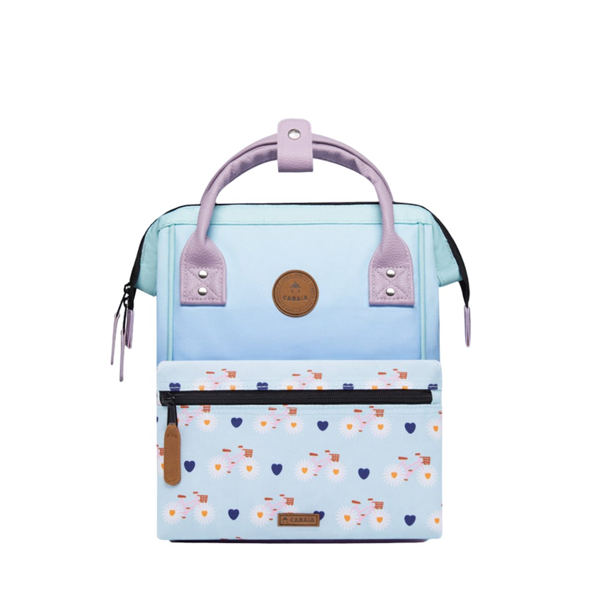 CABAIA Rucksack Adventurer Small Mykonos (Set, 3-tlg., inkl. 2 auswechselbaren Vordertaschen), Tagesrucksack mit austauschbaren Vordertaschen