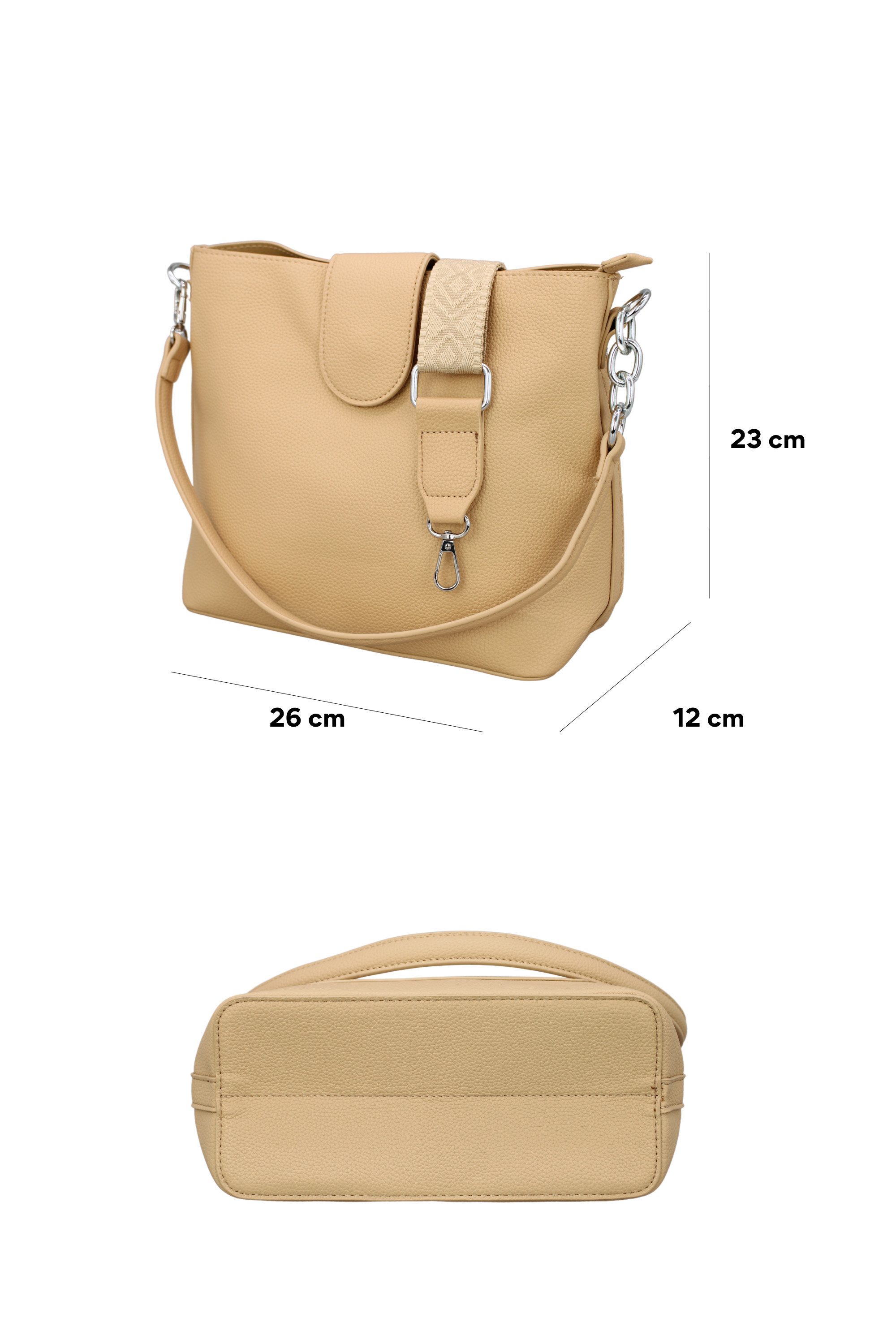 BRISE TASCHE Schultertasche Sellie Damen Handtasche aus Kunstleder mit Schulterriemen – 8 Farben, auswechselbarer Schultergurt
