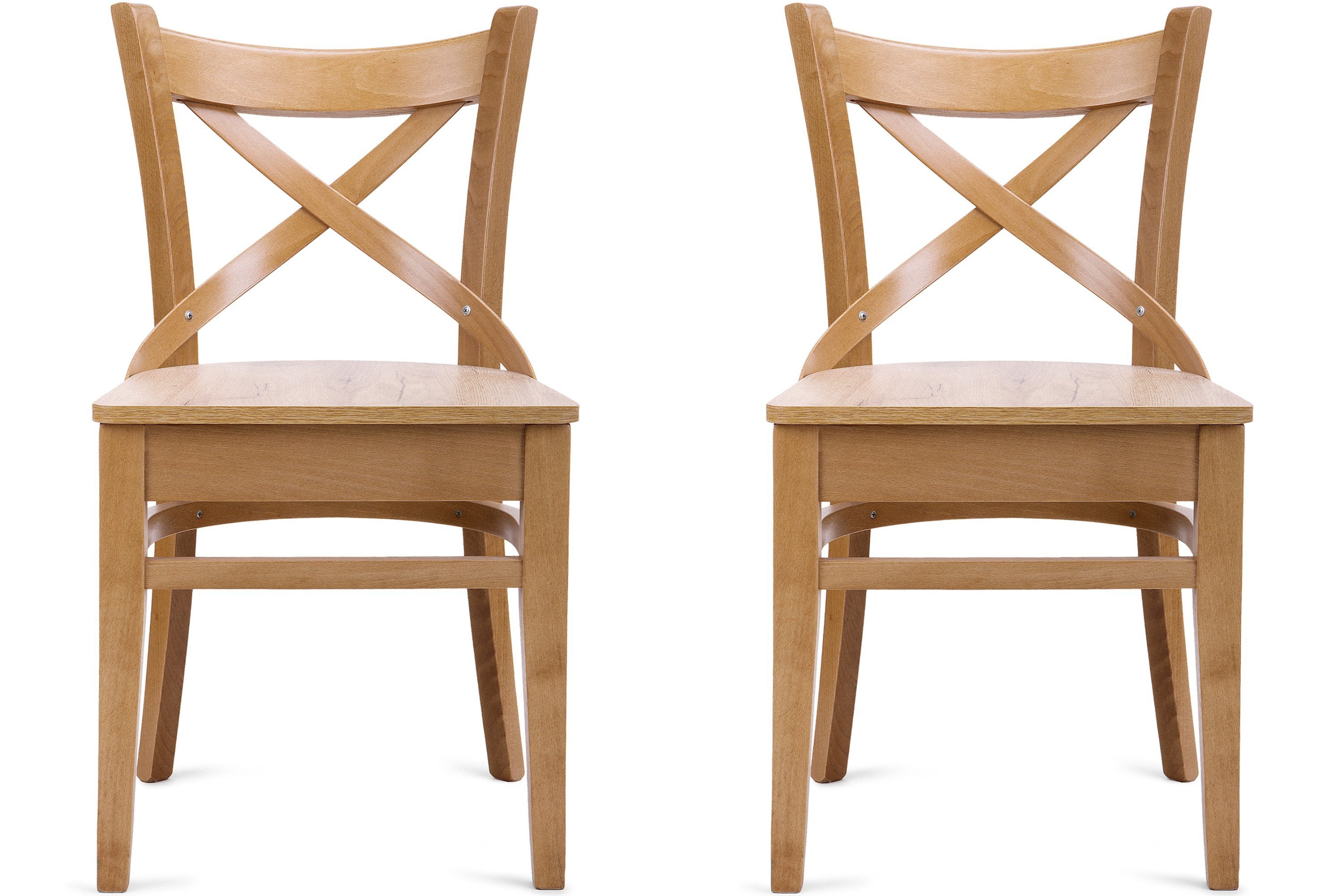 KONSIMO® Holzstuhl TEMOS Esszimmerstühle, ideal für die Küche, fertigmontiert (Set, 2 St), gestell aus Massivholz, hergestellt in der EU