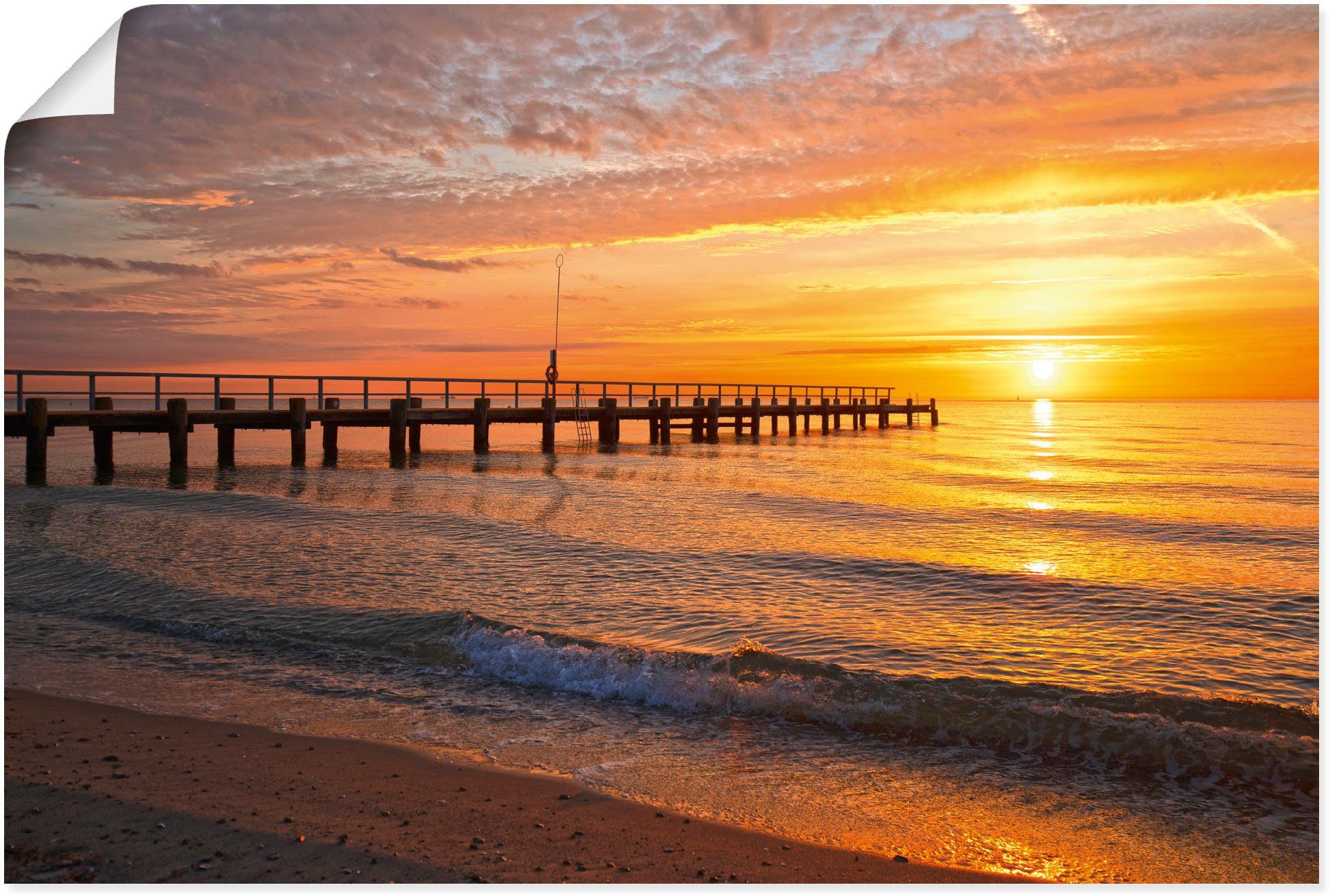 Artland Wandbild »Urlaubsfeeling am Ostseestrand«, Bilder vom Sonnenuntergang & -aufgang (1 Stück), in vielen Größen & Produktarten - Alubild / Outdoorbild für den Außenbereich, Leinwandbild, Poster, Wandaufkleber / Wandtattoo auch für Badezimmer geeignet-Otto