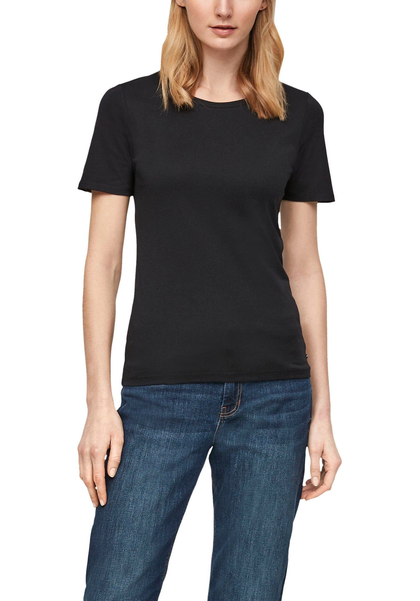 s.Oliver T-Shirt mit zartem Rollsaum black