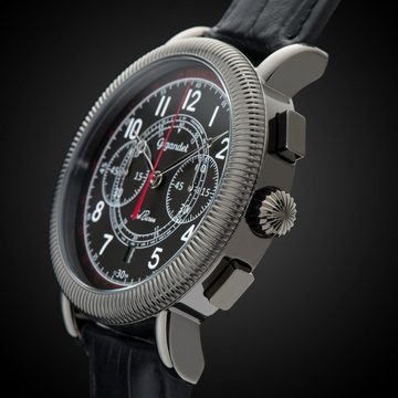 Gigandet Chronograph Red Baron IV, Mineralglas, Chronograph, Datumsanzeige, Tachymeter, Telemeter