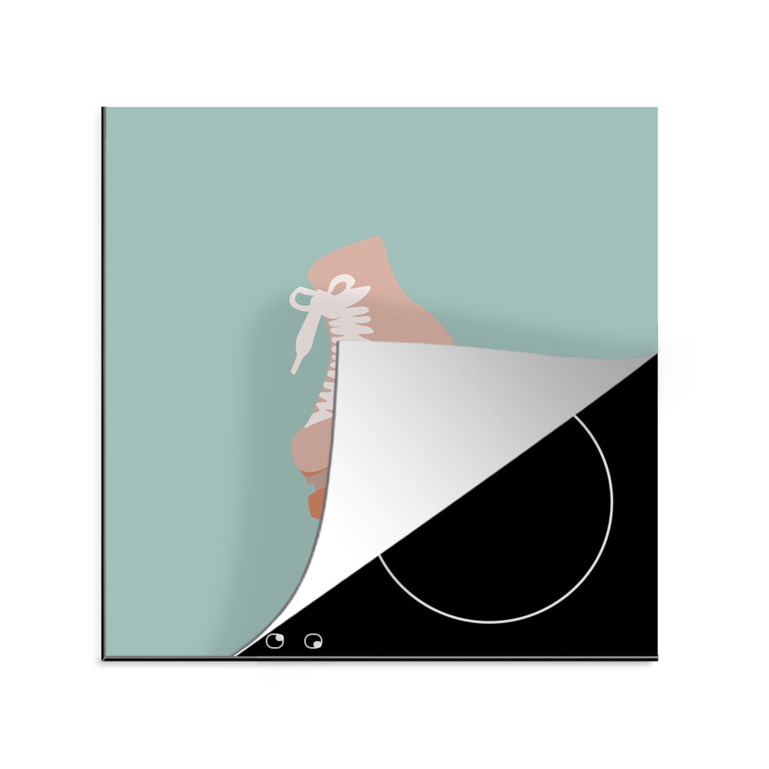 - MuchoWow Herdblende-/Abdeckplatte Rollschuh Sommer Ceranfeldabdeckung, (1 tlg), Pastell, für 78x78 cm, Arbeitsplatte - Vinyl, küche