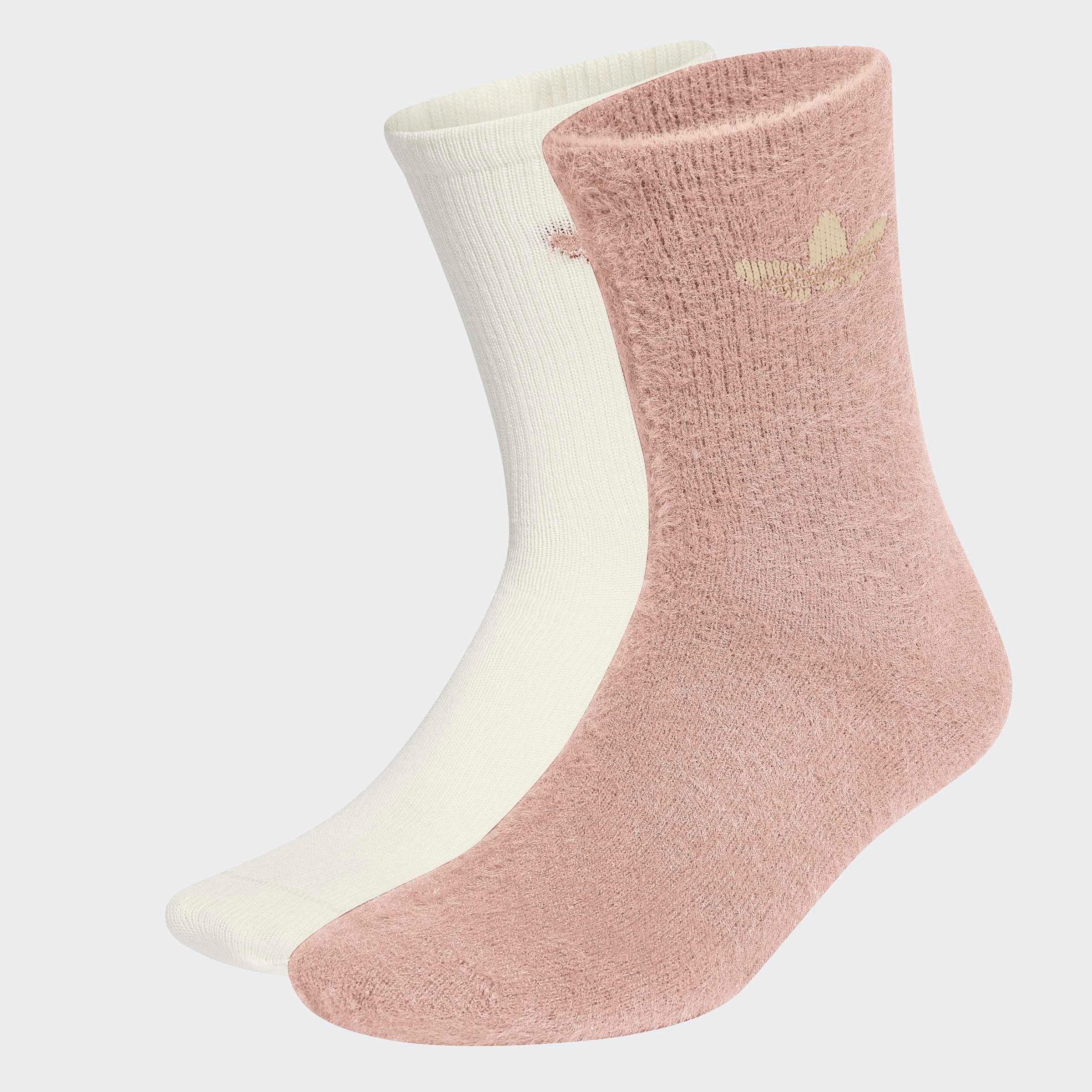 adidas Originals Sportsocken FLUFFY CREW 2 PAAR (2-Paar) mit flauschigem Trefoil Logo, flauschiges Garn, Crew-Länge