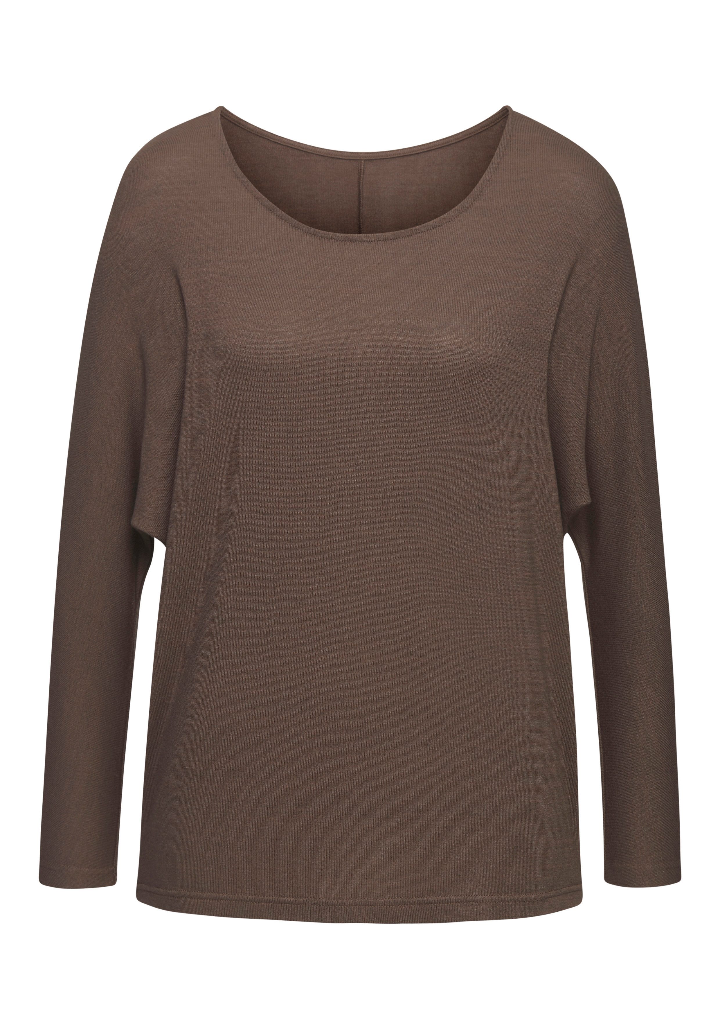 LASCANA Langarmshirt mit Fledermausärmeln aus weichem günstig online kaufen