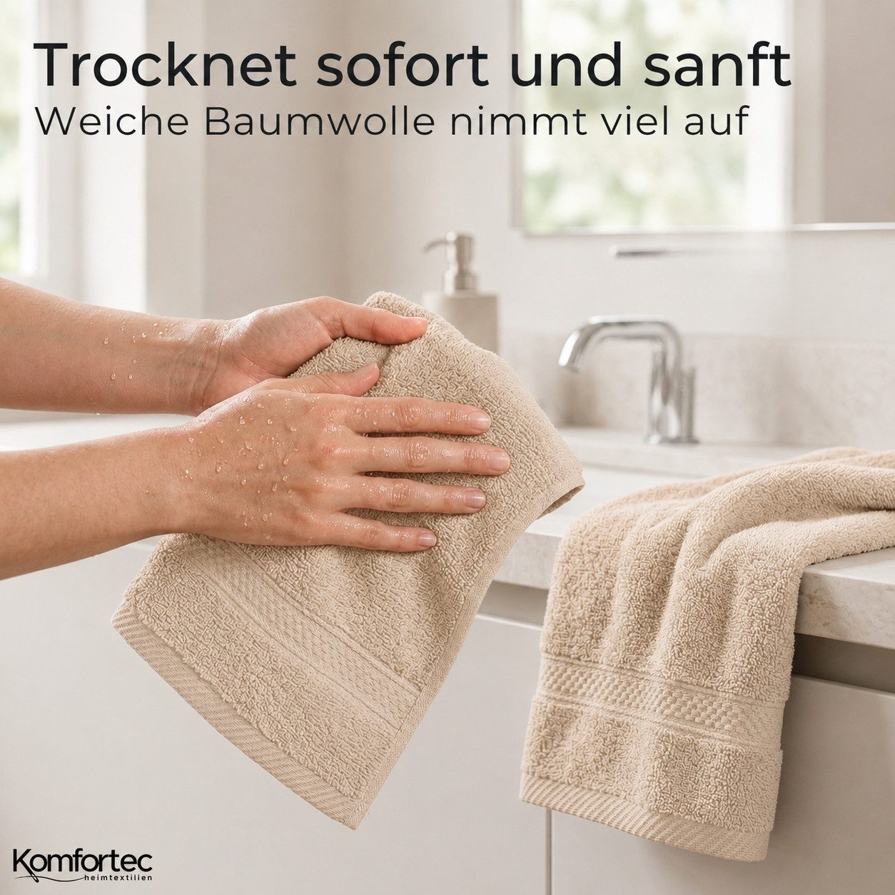 Komfortec Gästehandtücher Set aus 100% Baumwolle, (12-St) – Bild 5 von 5
