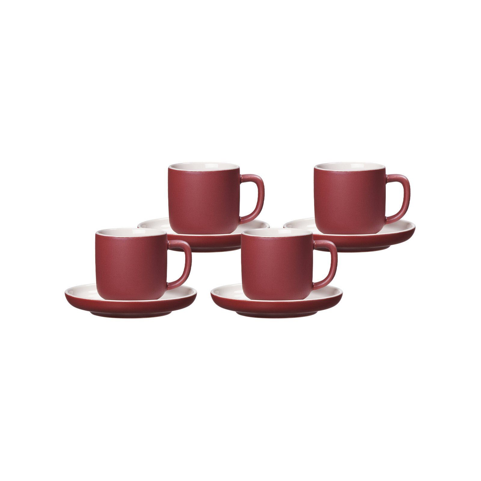 Ritzenhoff & Breker Tasse Jasper Espressotassen mit Untertassen 100 ml, 8-tlg., Keramik