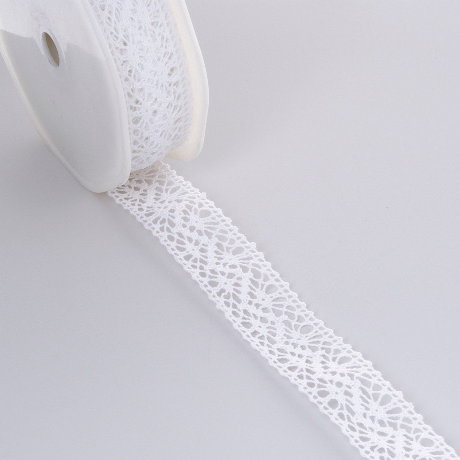 Deko AS Dekoobjekt Haekel-Spitzenborte - 22mm -10m - Weiss - 18924-22-01