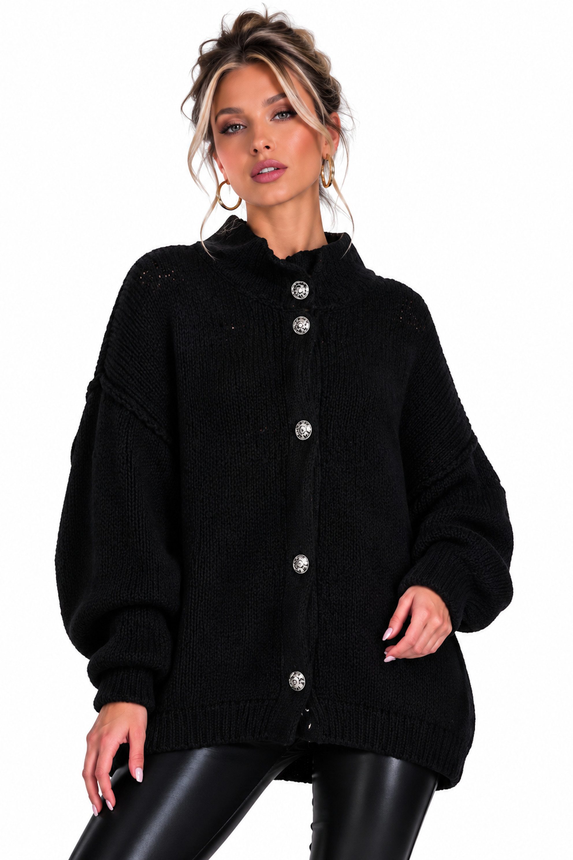 Worldclassca Cardigan WORLDCLASSCA Cardigan Oversize Strickjacke mit Knöpfen Fashion Pulli Neue Kollektion - Stilvolle und gemütliche Strickmode für Damen