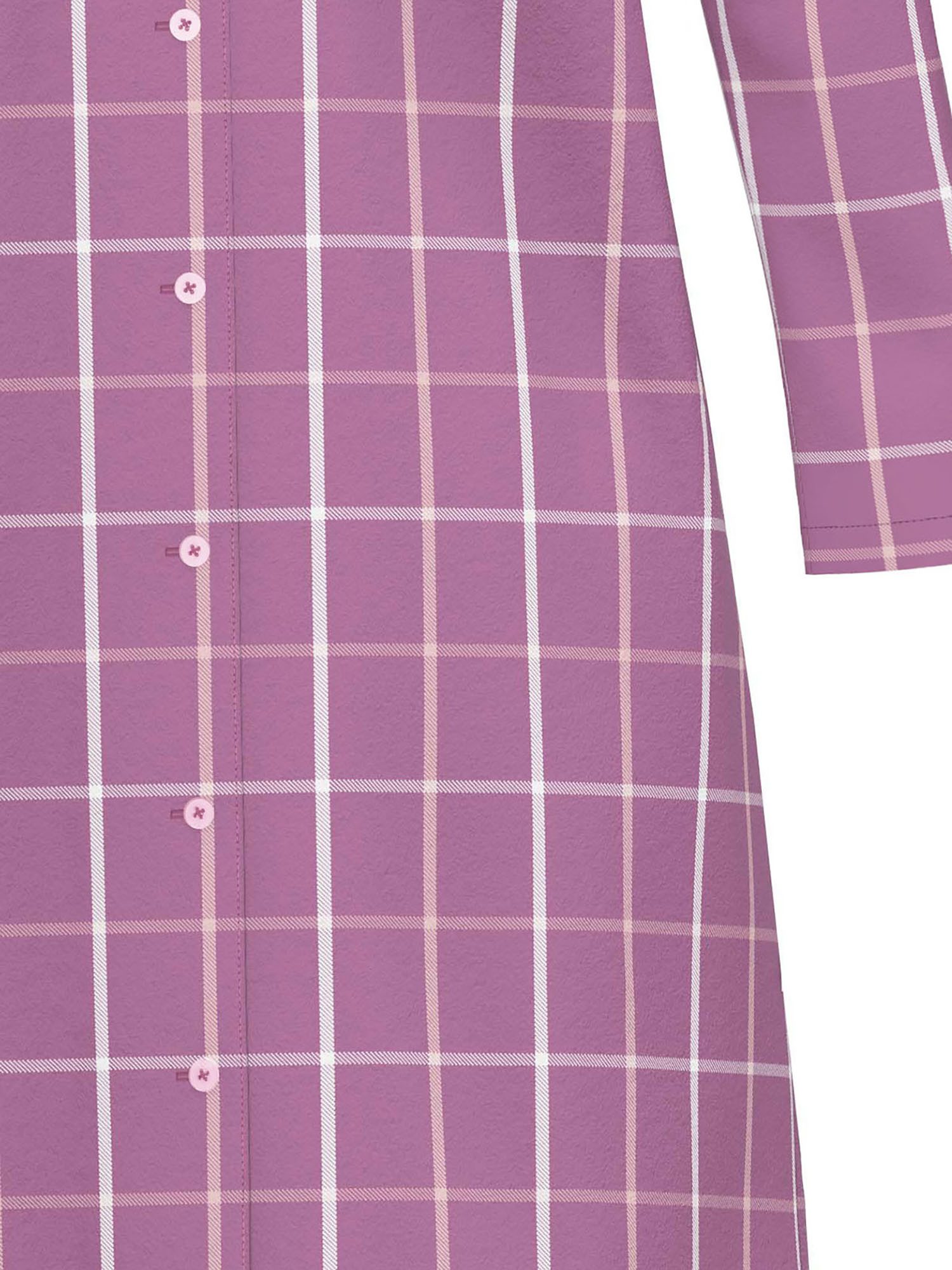 Seidensticker schwarze Rose Nachthemd Damen Nachthemd lang (Stück, 1-tlg) Nachthemd, Kariert, Flanell