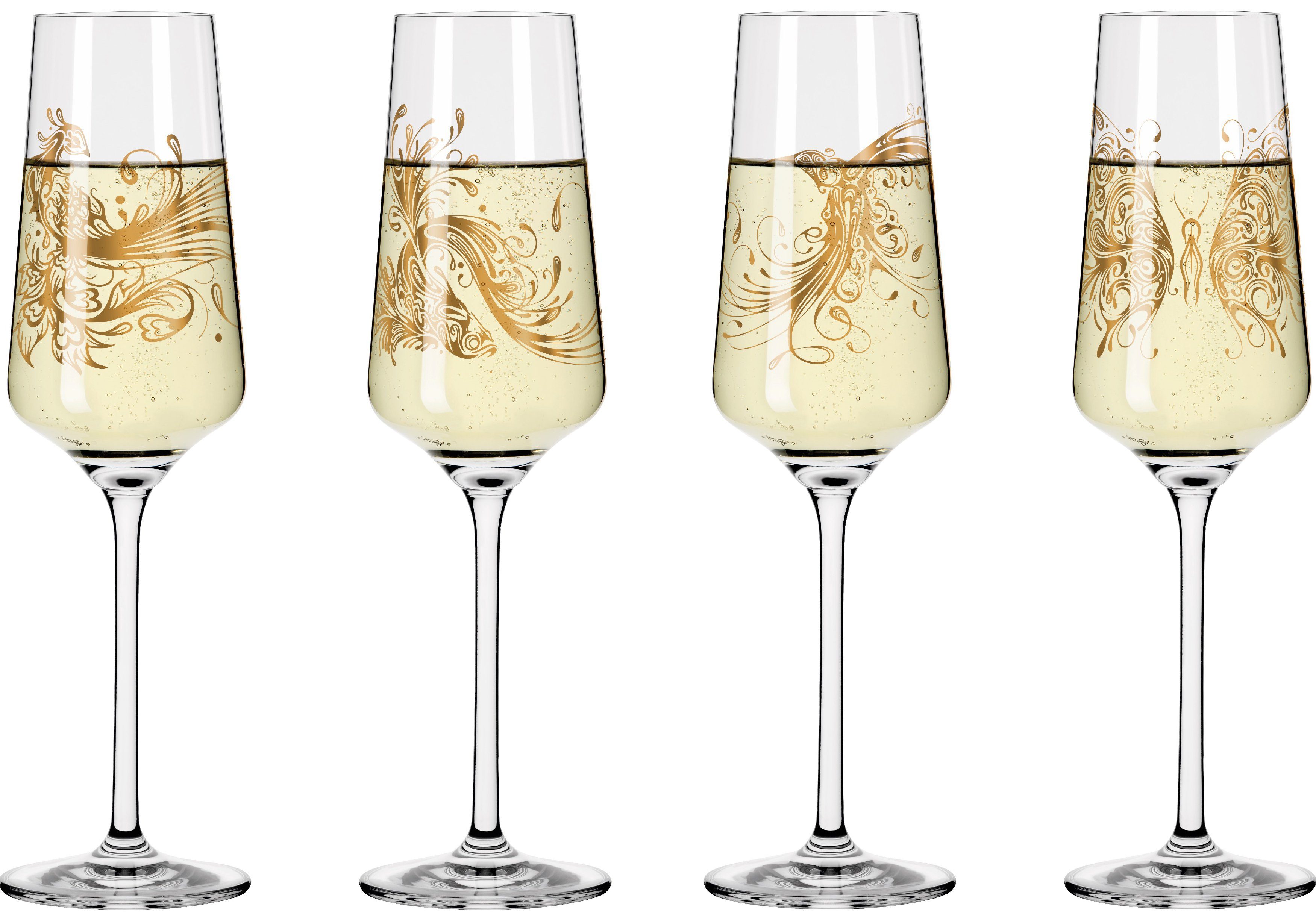 Ritzenhoff Sektglas, Kristallglas, HÖHE 22,50 cm, BREITE 6,50 cm, DURCHMESSER 6,50 cm, MAX. FÜLLVOLUMEN IN ML 233