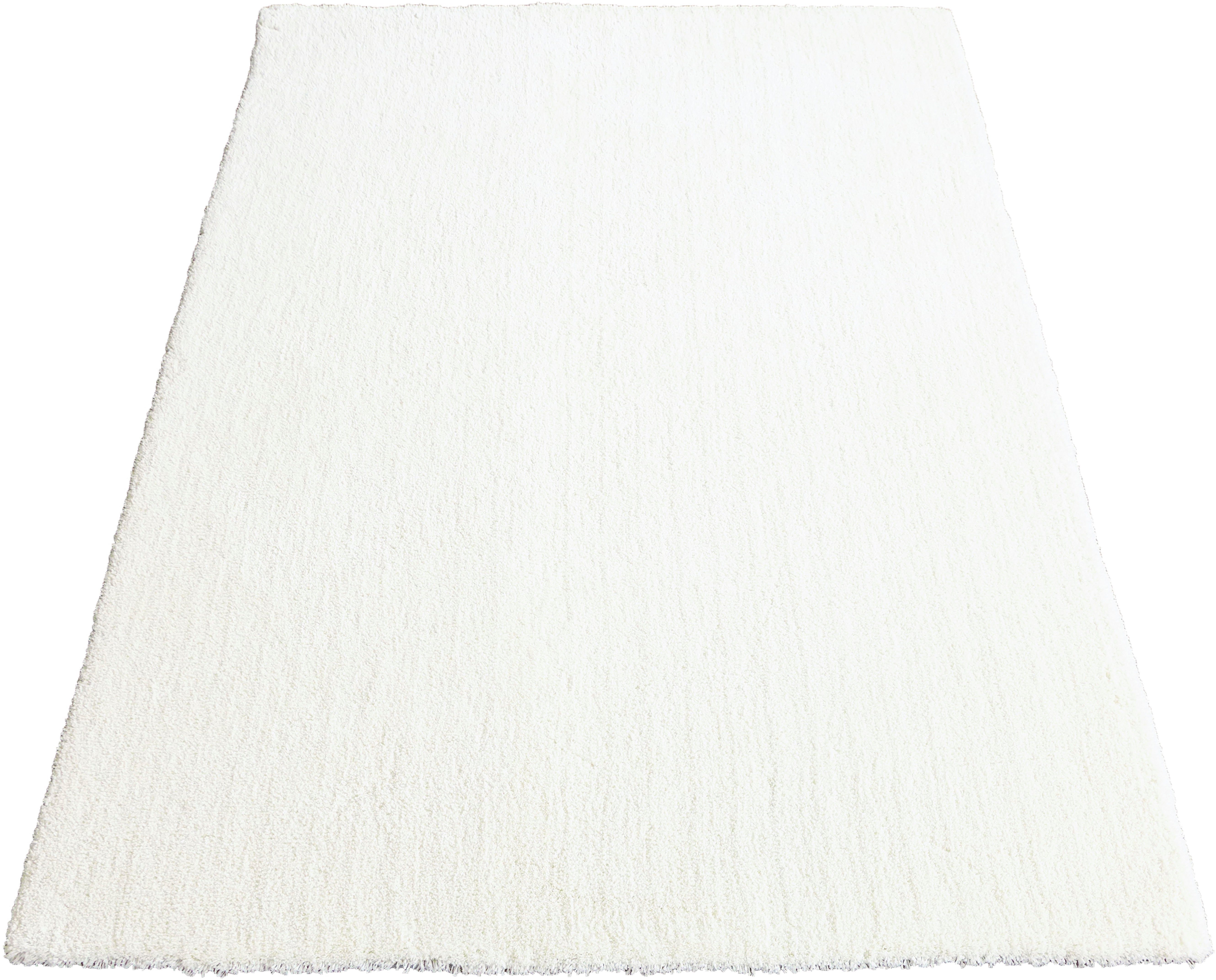 Teppich Malik, andas, rechteckig, Höhe: 20 mm, weich, flach, Uni-Farben, Wohnzimmer, Schlafzimmer, Kinderzimmer weiß | Kurzflor-Teppiche